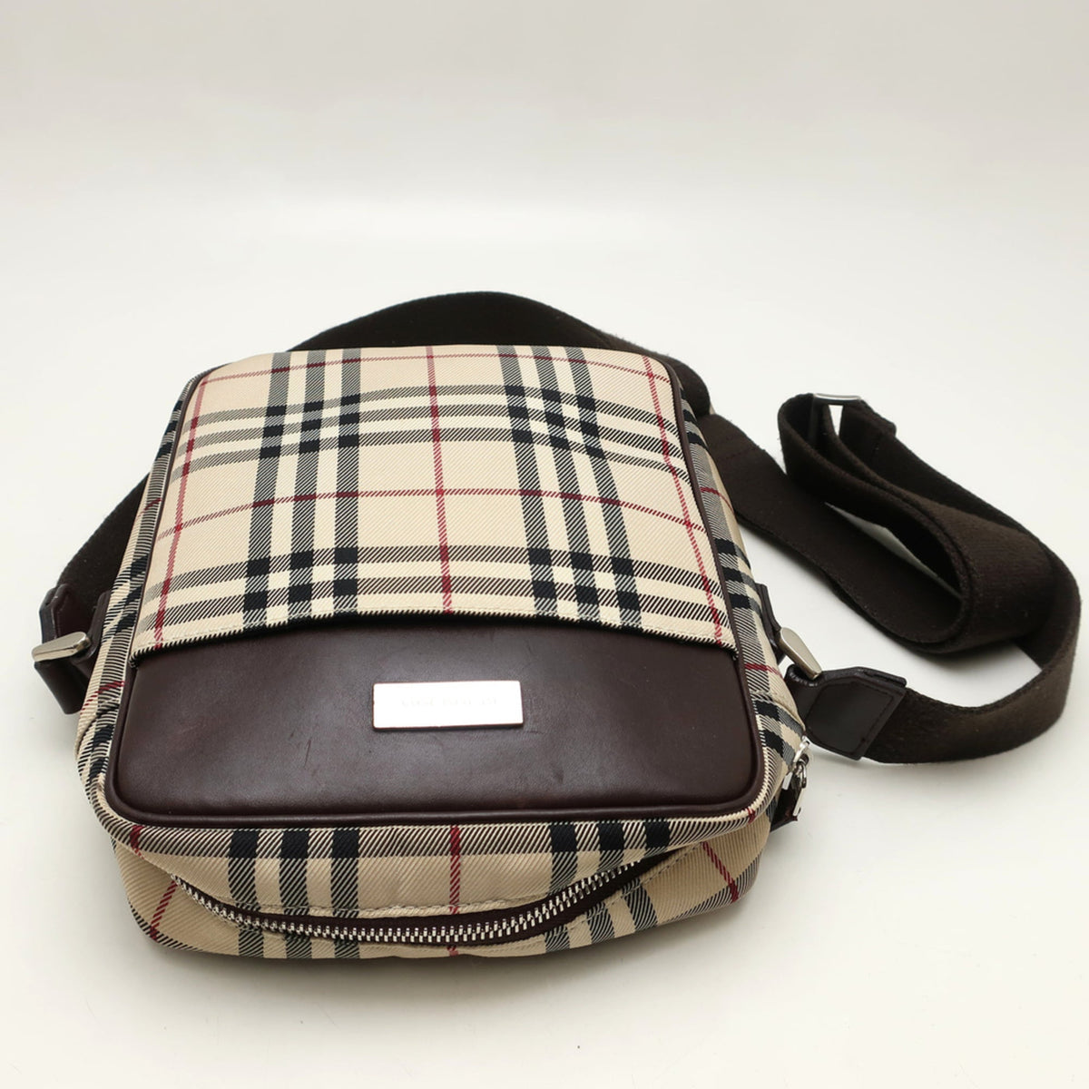 Burberry Nylon Canvas Leather Shoulder Bag (Pre-Owned)