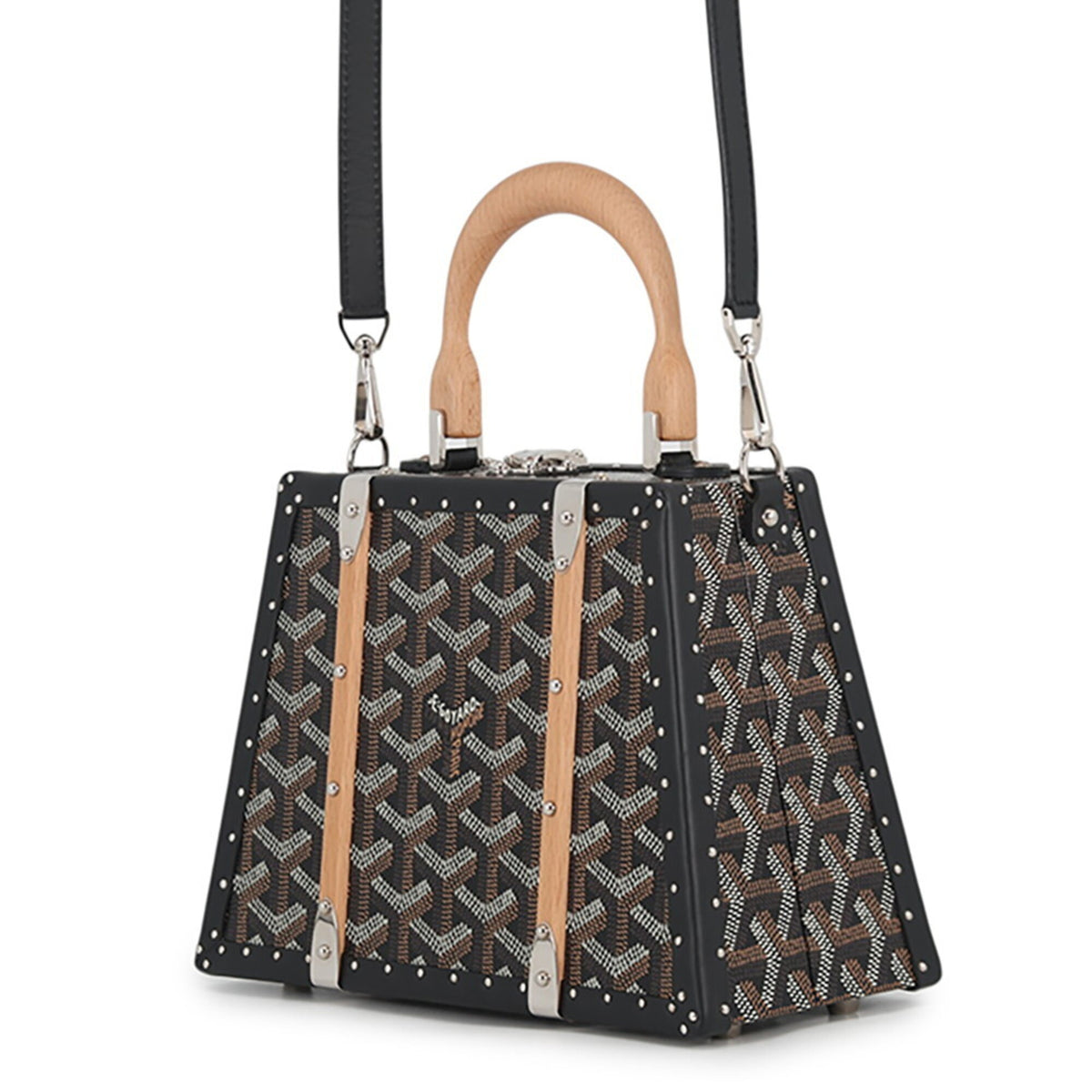 Goyard Black Pvc Leather Wood Handbag (Pre-Owned)