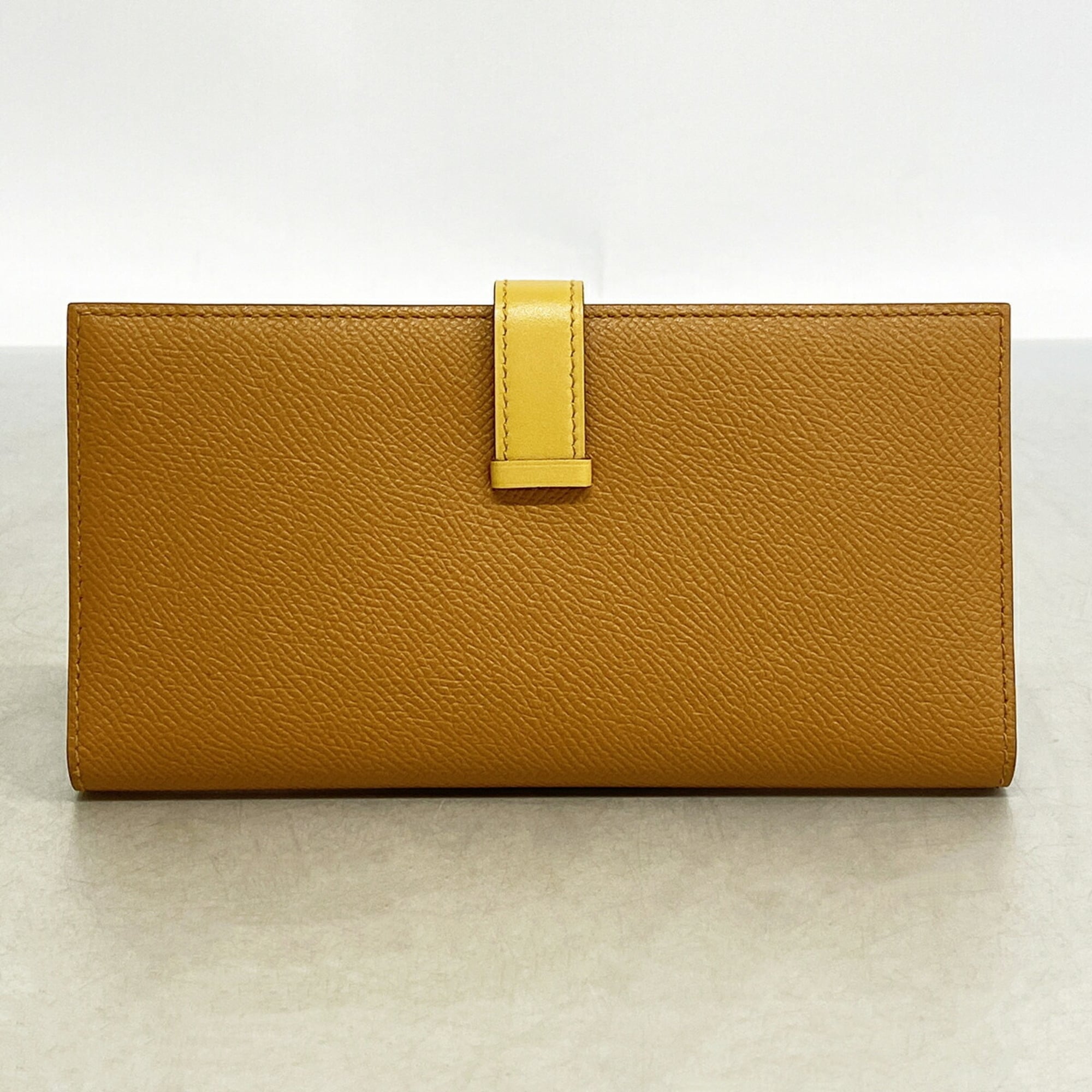 Hermes Caramel Tadelakt Leather Epsom Leather Leather Long Wallet (Bi-Fold) (Pre-Owned)