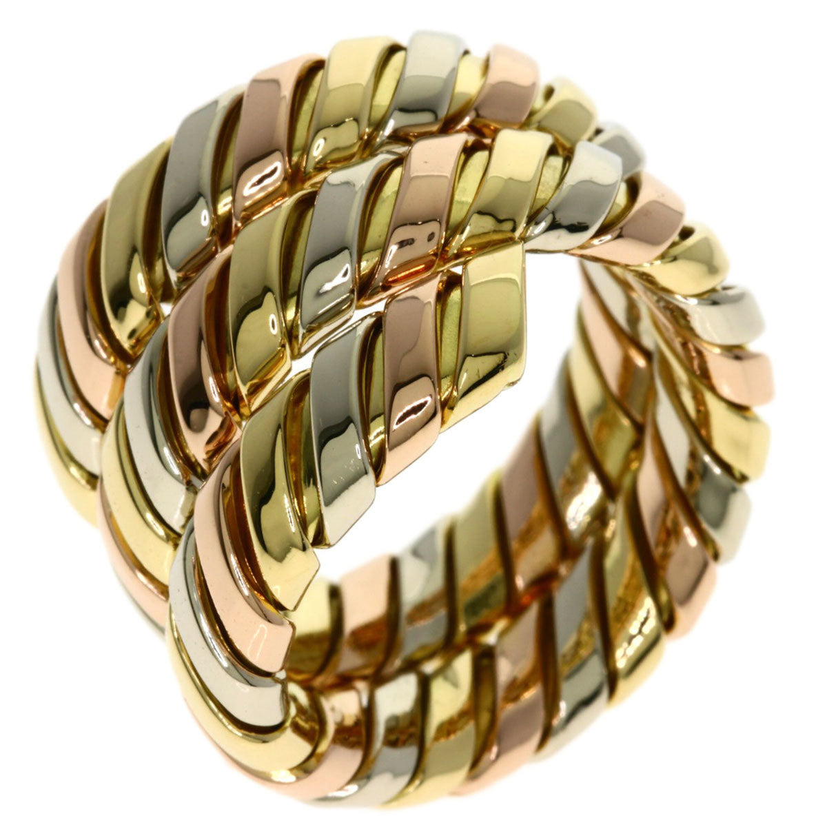 Bvlgari Yellow Gold (18K) Pink Gold (18K) White Gold (18K) Band Ring (Pre-Owned)