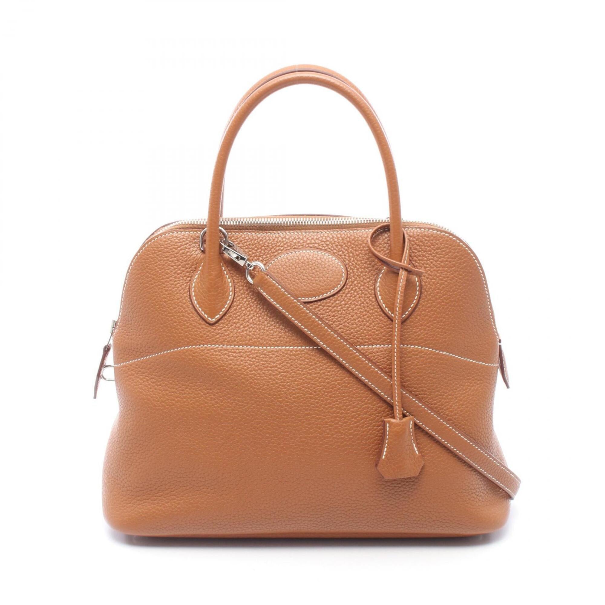 Hermes Gold Taurillon Clemence Leather Leather Handbag (Pre-Owned)