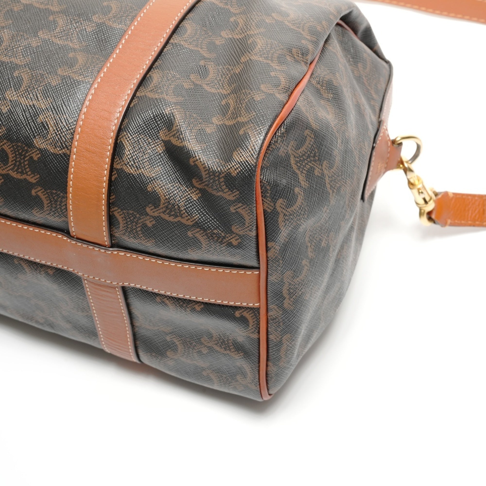 Celine Macadam Brown Pvc Boston Bag (Pre-Owned)