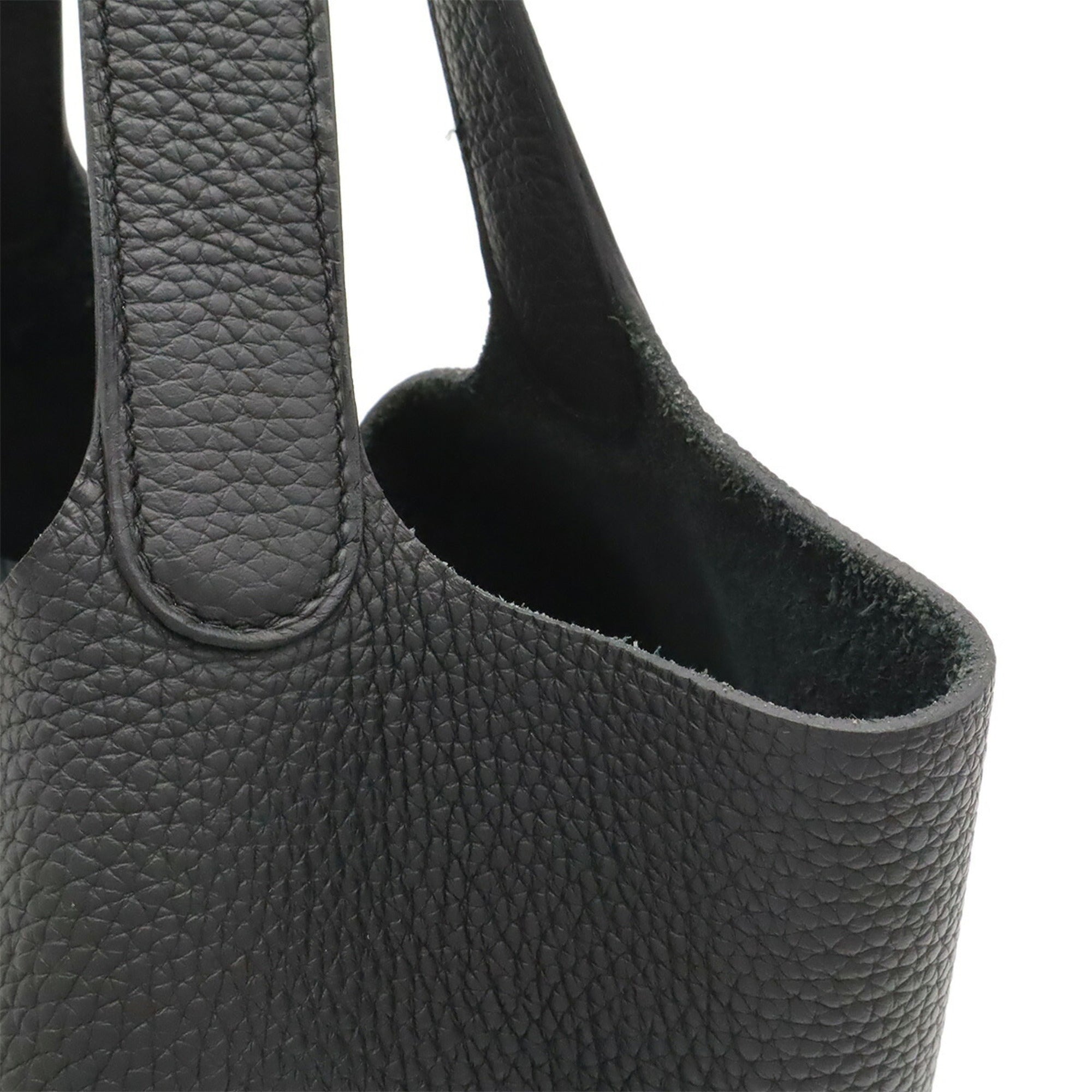 Hermes Black Taurillon Clemence Leather Handbag Tote Bag (Pre-Owned)
