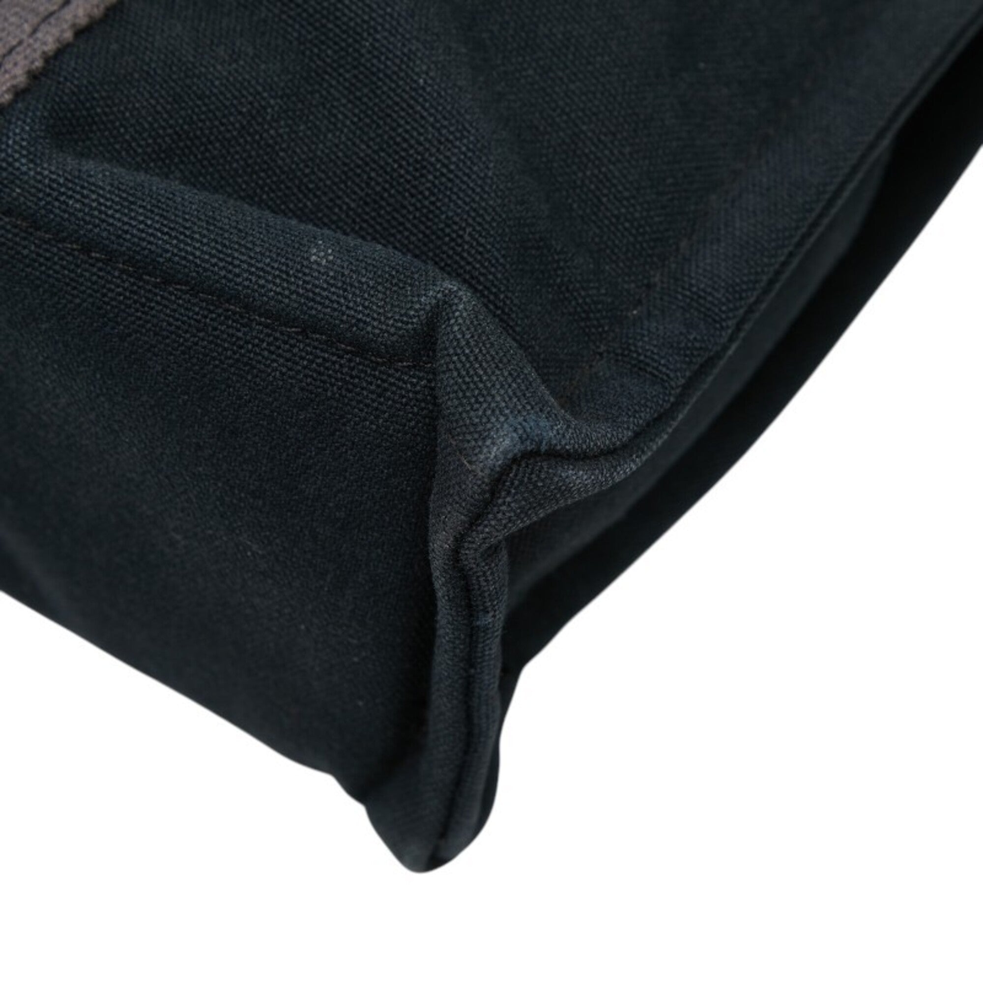 Hermes Black Gray Canvas Handbag Tote Bag (Pre-Owned)