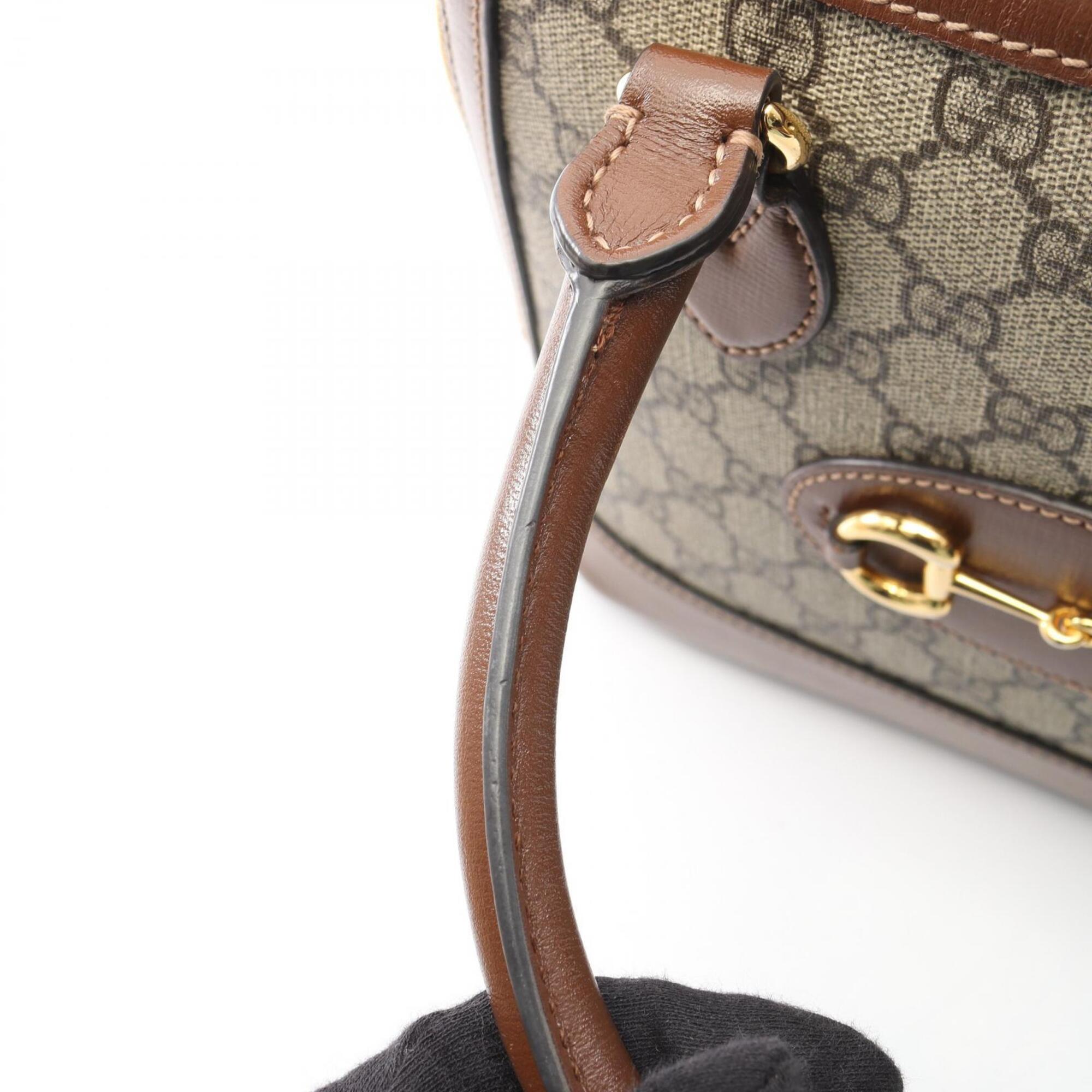 Gucci Beige Brown Pvc Leather Handbag (Pre-Owned)