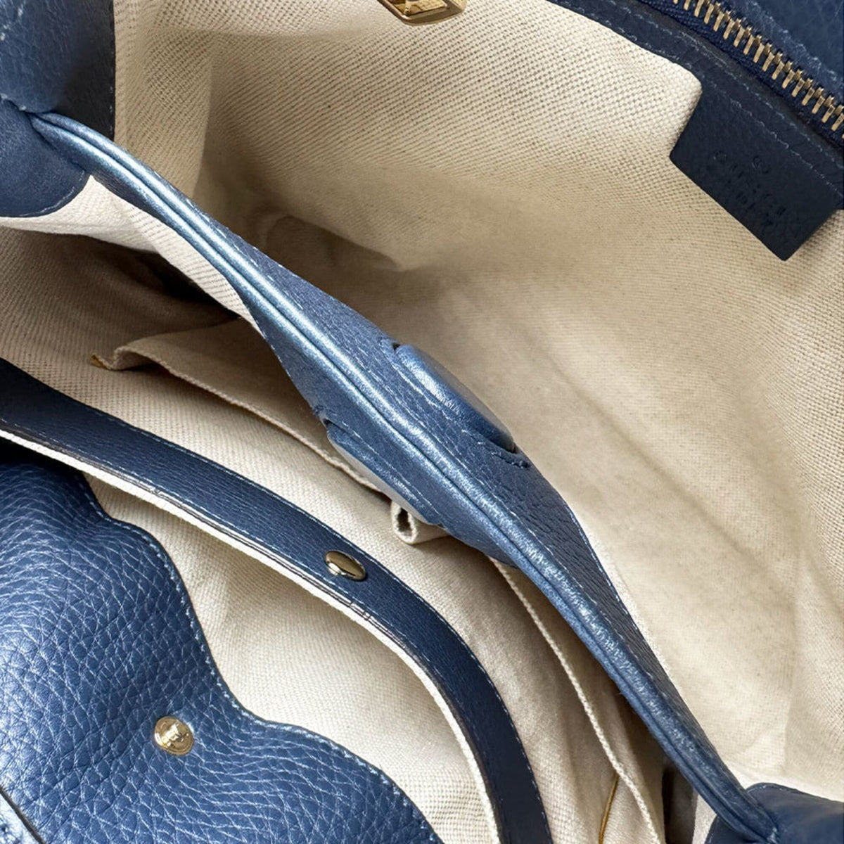 Gucci Navy Leather Handbag Shoulder Bag (Pre-Owned)