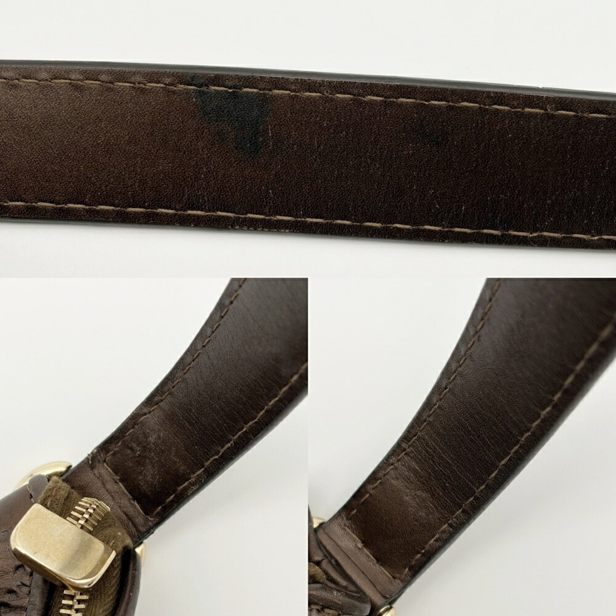 Gucci Bronze Leather Shoulder Bag (Pre-Owned)