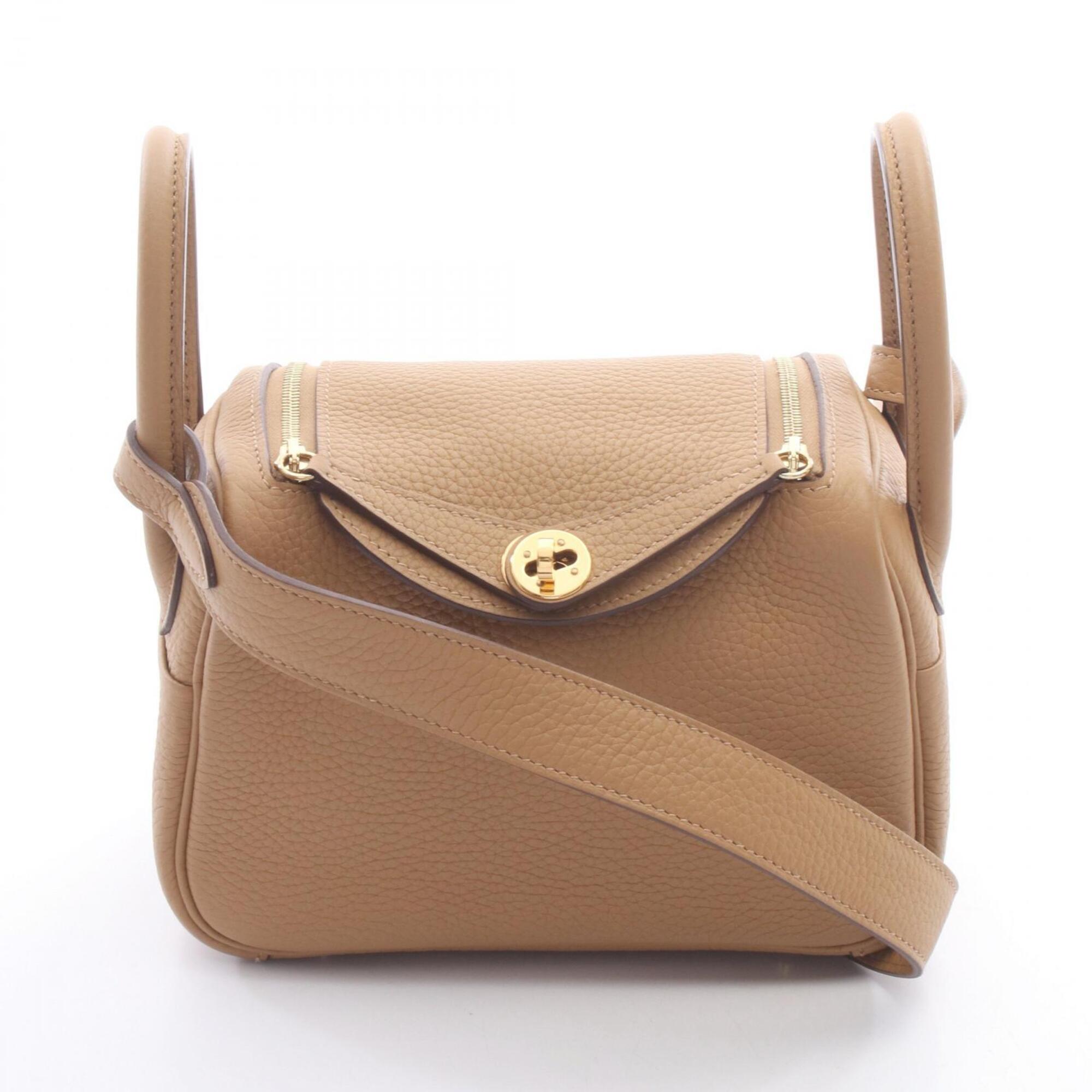 Hermes Brown Taurillon Clemence Leather Leather Handbag Shoulder Bag (Pre-Owned)