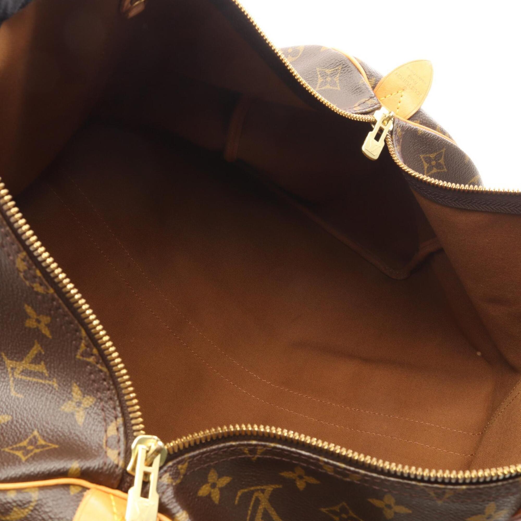 Louis Vuitton Brown Coated Canvas Leather Monogram Boston Bag Handbag (Pre-Owned)
