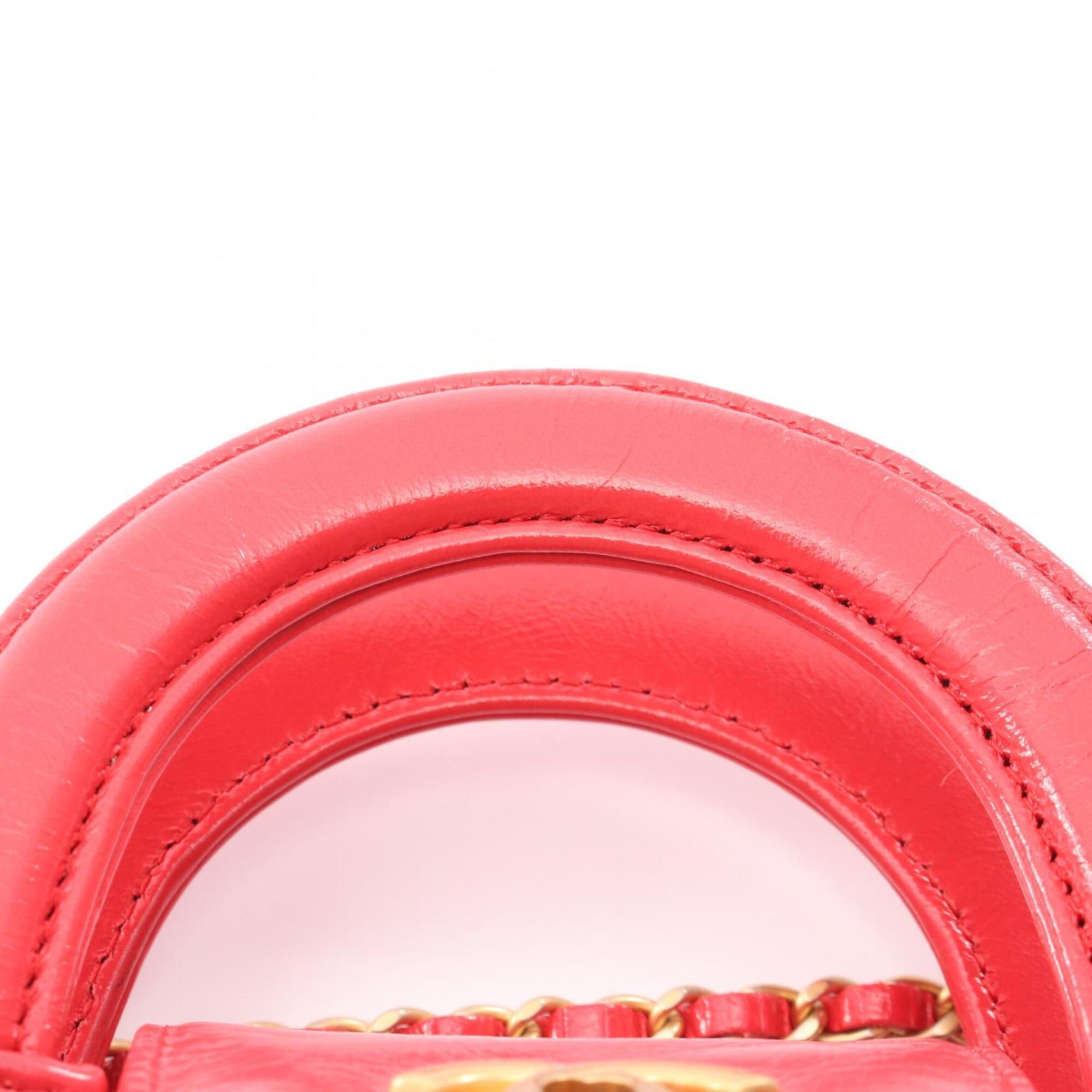 Chanel Red Color Patent Leather Handbag Shoulder Bag (Pre-Owned)