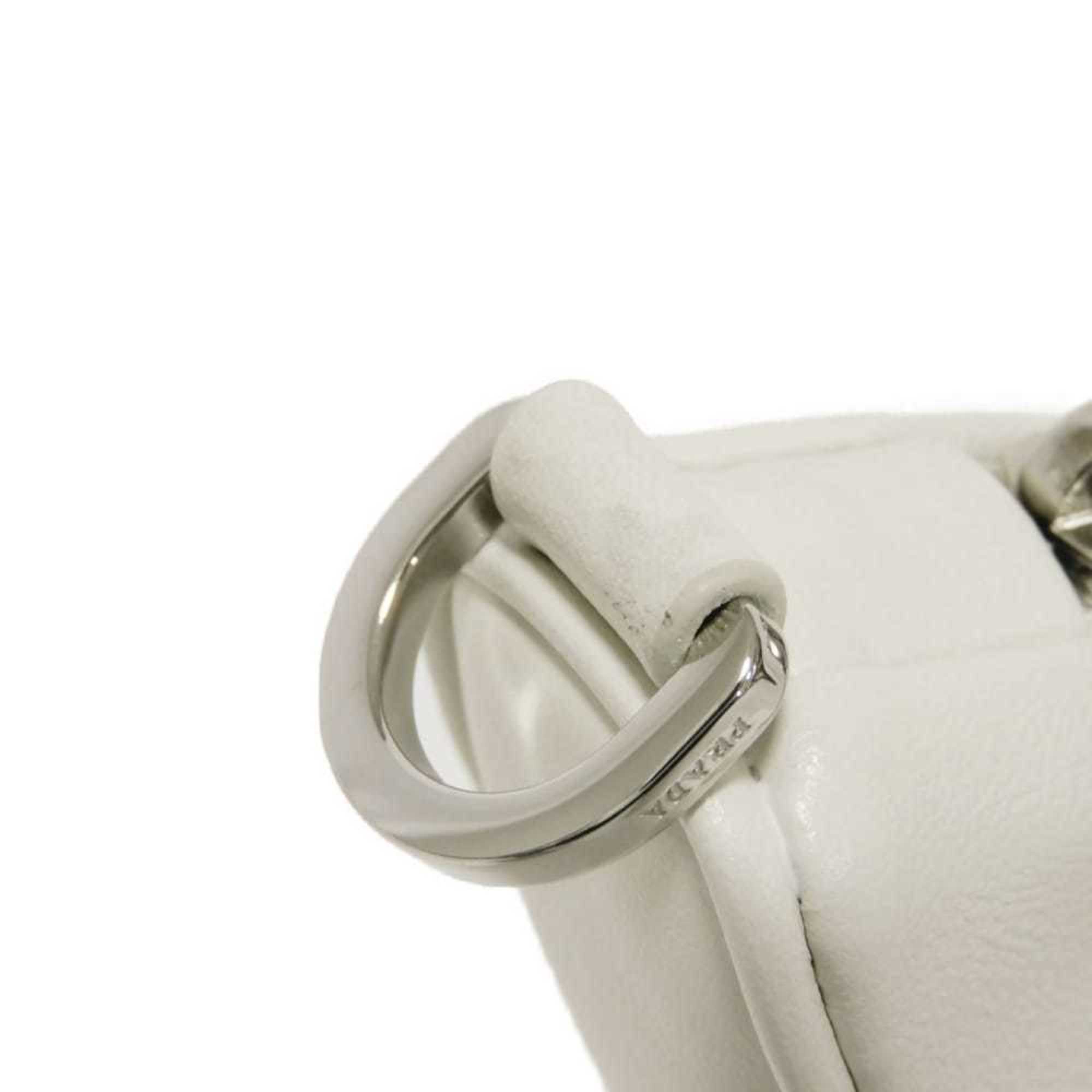 Prada Bianco White Leather Shoulder Bag (Pre-Owned)