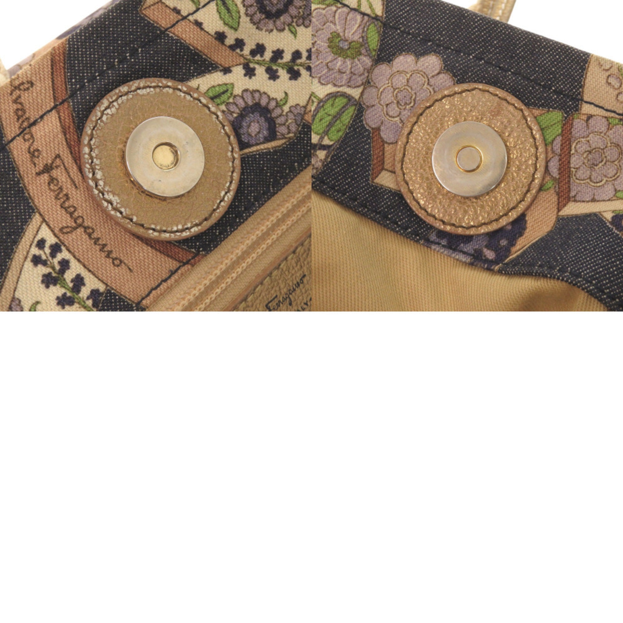 Salvatore Ferragamo Multi-Color Canvas Tote Bag (Pre-Owned)