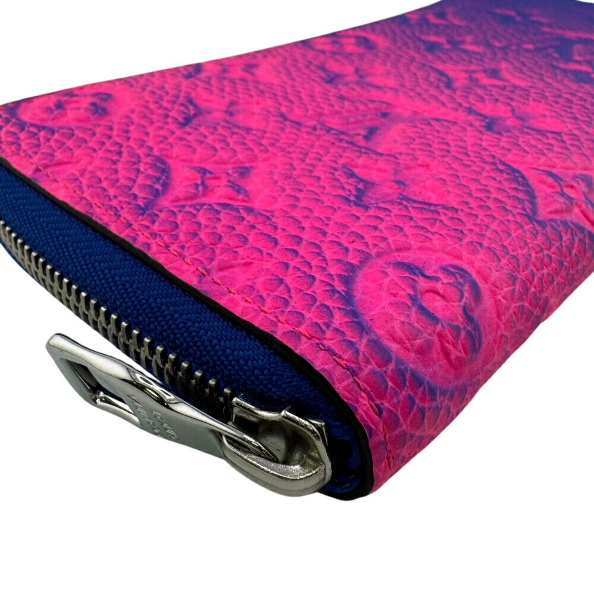 Louis Vuitton Blue Pink Leather Long Wallet (Bi-Fold) (Pre-Owned)