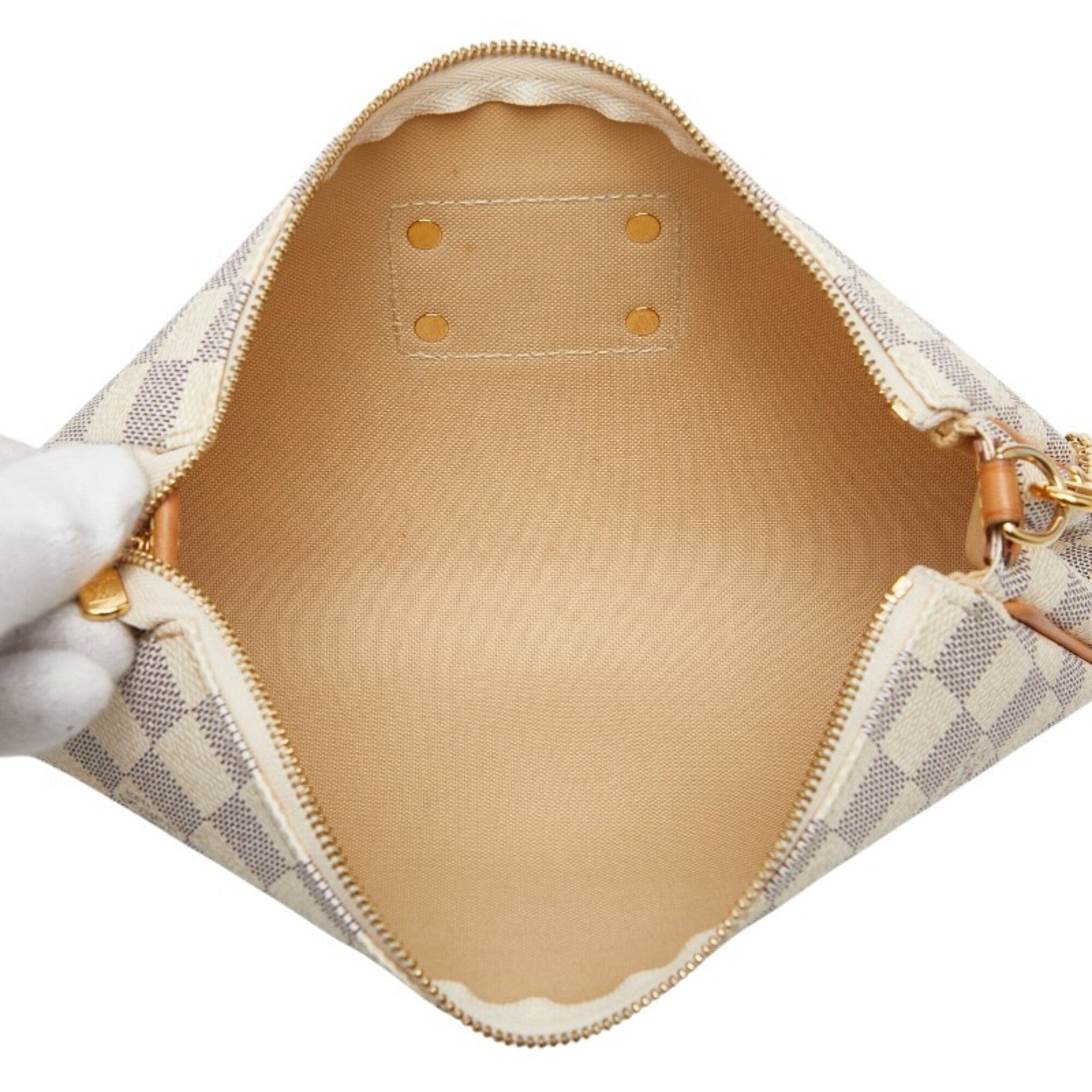 Louis Vuitton Damier Azur White Pvc Leather Handbag Shoulder Bag (Pre-Owned)