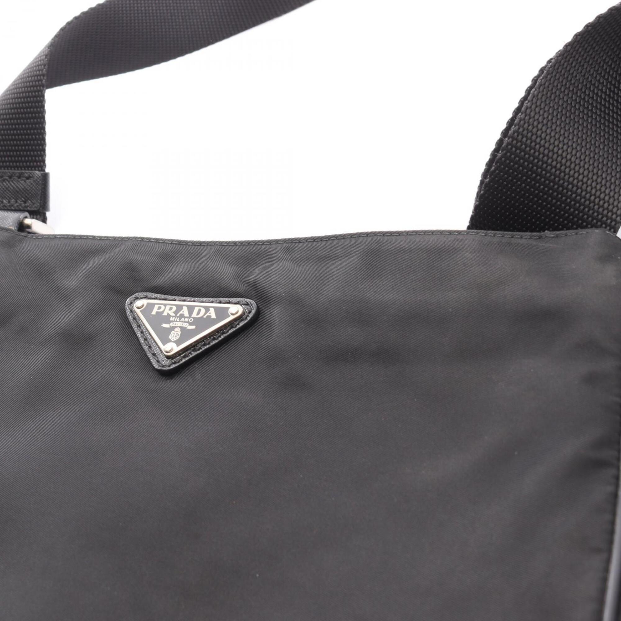 Prada Black Nylon Saffiano Triangle Handbag Shoulder Bag (Pre-Owned)