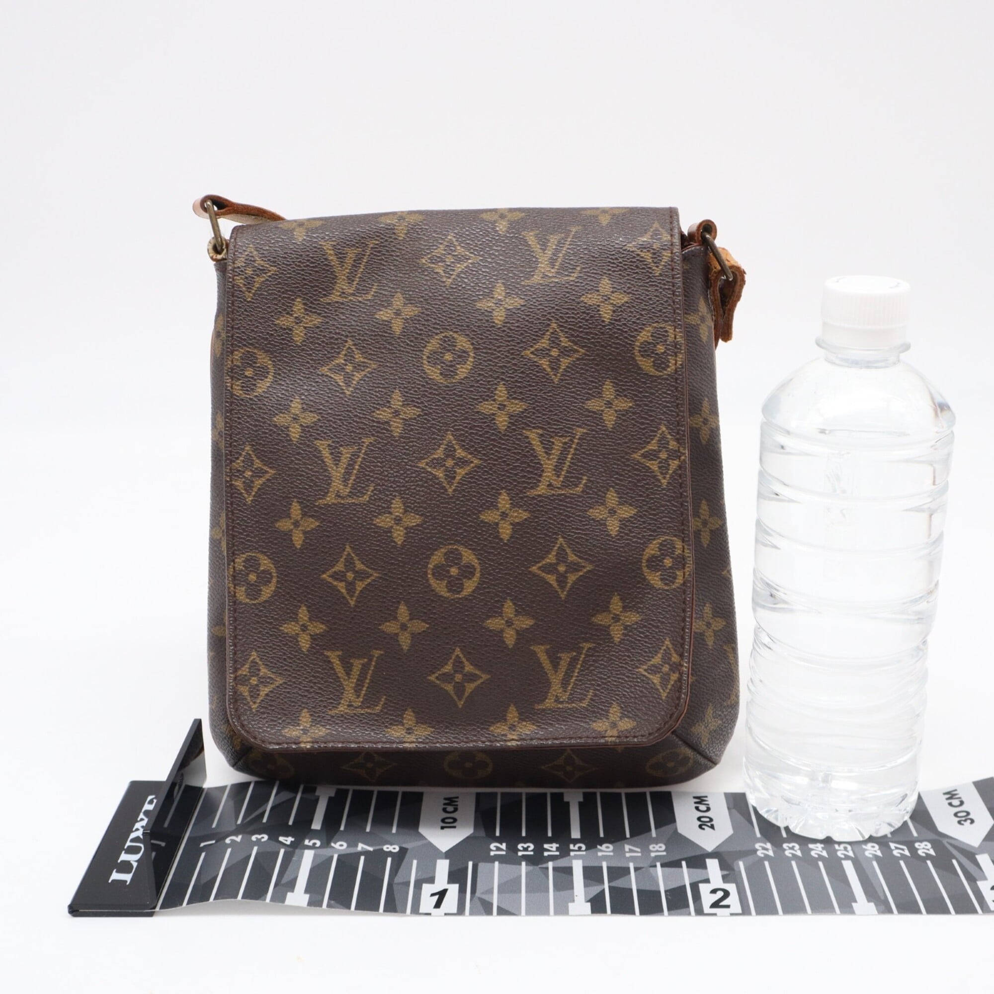 Louis Vuitton Beige Brown Monogram Coated Canvas Leather Shoulder Bag (Pre-Owned)