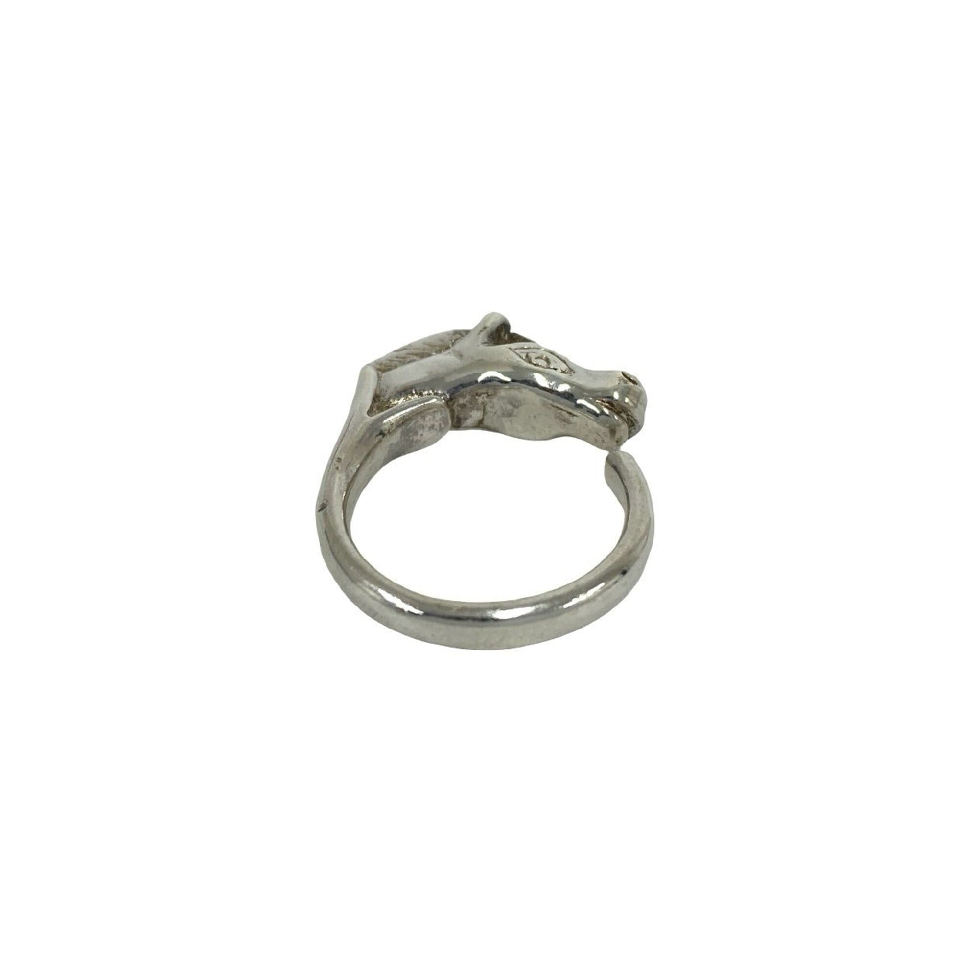 Hermes Silver Silver 925 Band Ring (Pre-Owned)