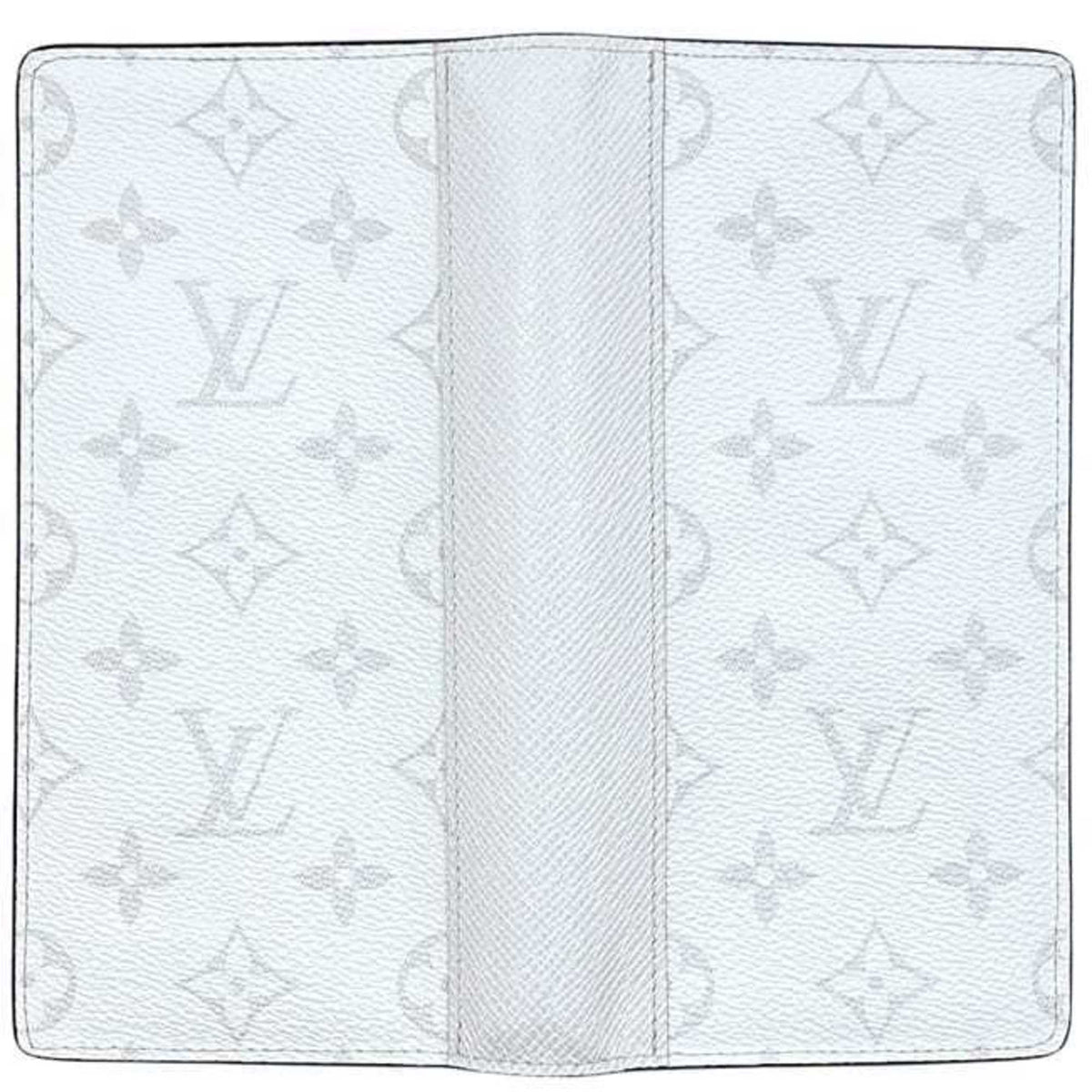 Louis Vuitton White Taiga Leather Monogram Long Wallet (Bi-Fold) (Pre-Owned)