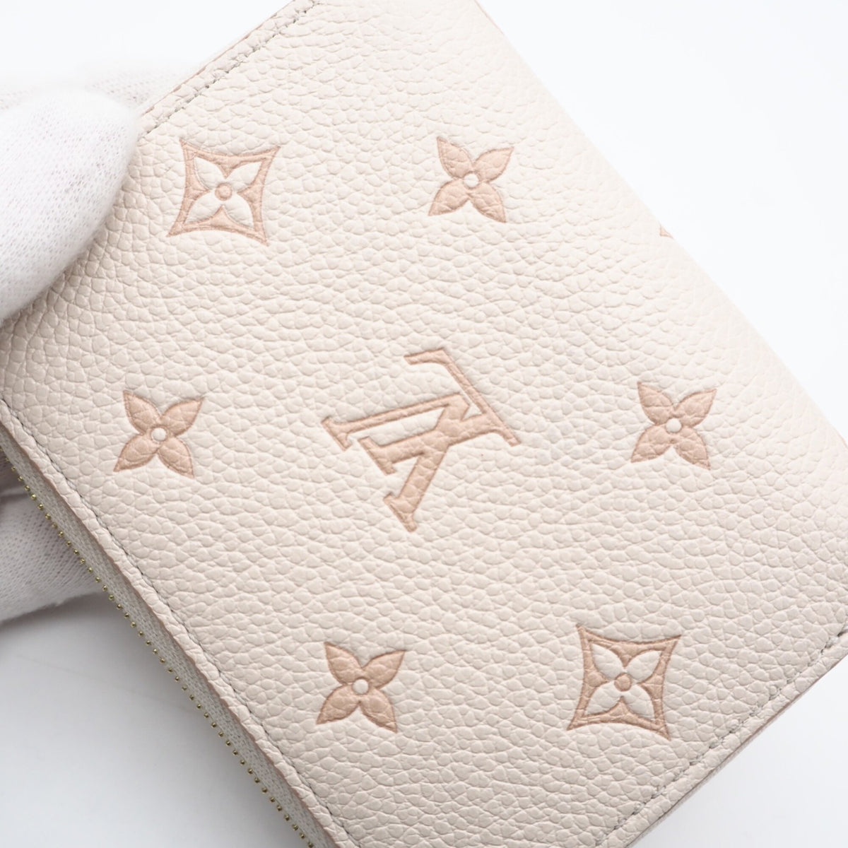 Louis Vuitton Monogram Empreinte Pink Beige Leather Coin Purse/Coin Case (Pre-Owned)