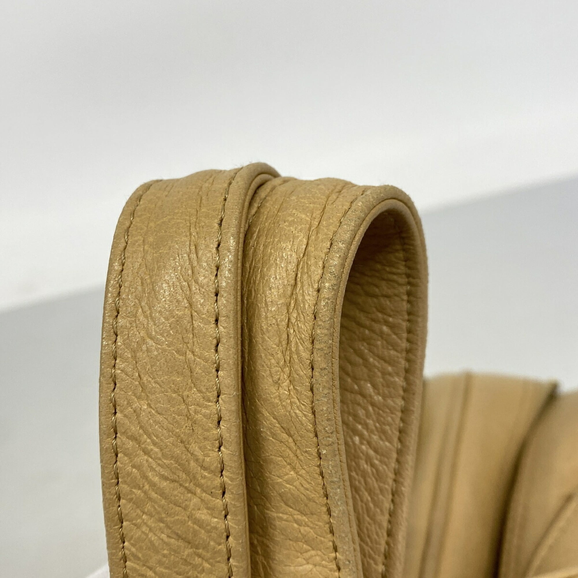 Chanel Beige Brown Canvas Handbag (Pre-Owned)
