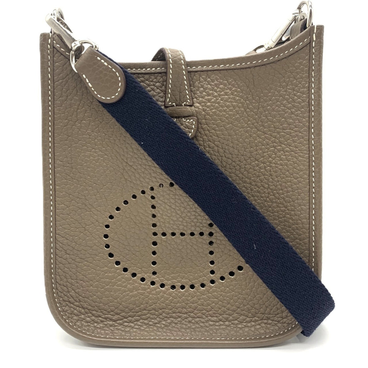 Hermes Evelyne Etoupe Gray Taurillon Clemence Leather Shoulder Bag (Pre-Owned)
