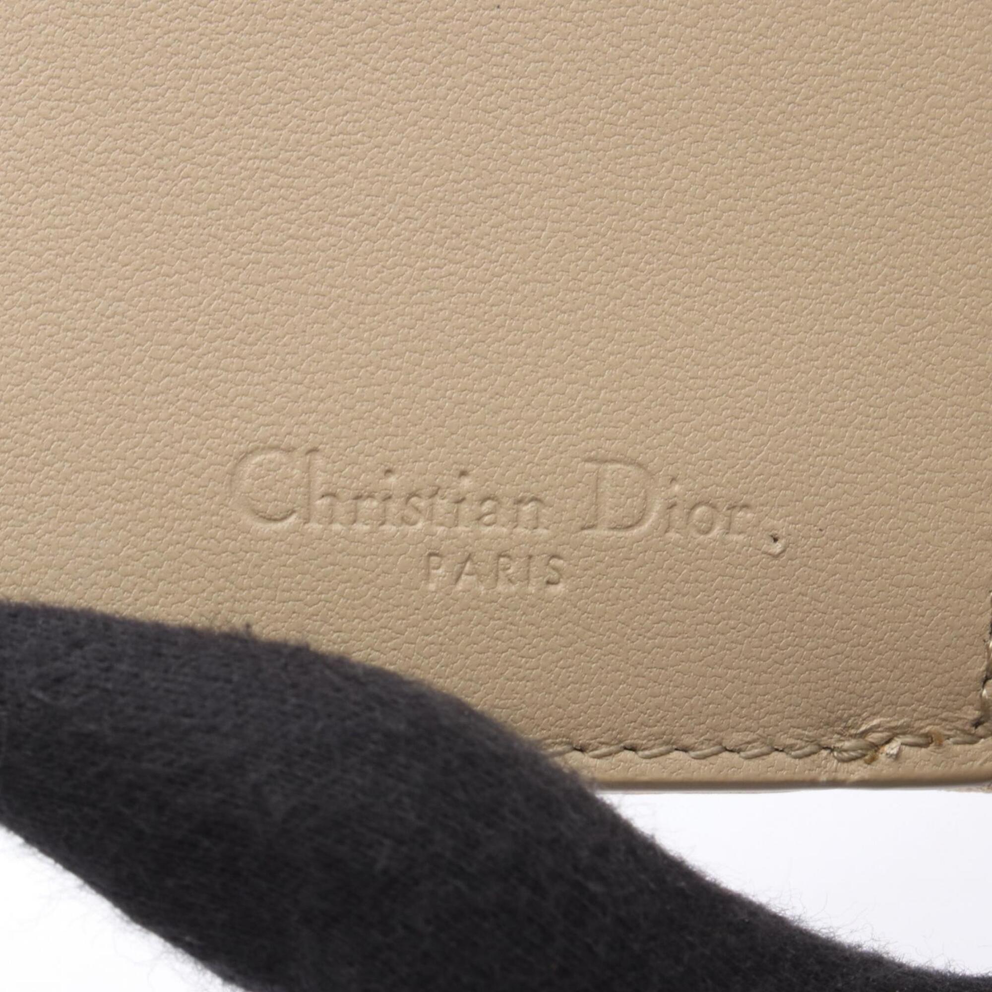 Christian Dior Gold Leather Wallet (Tri-Fold) (Pre-Owned)