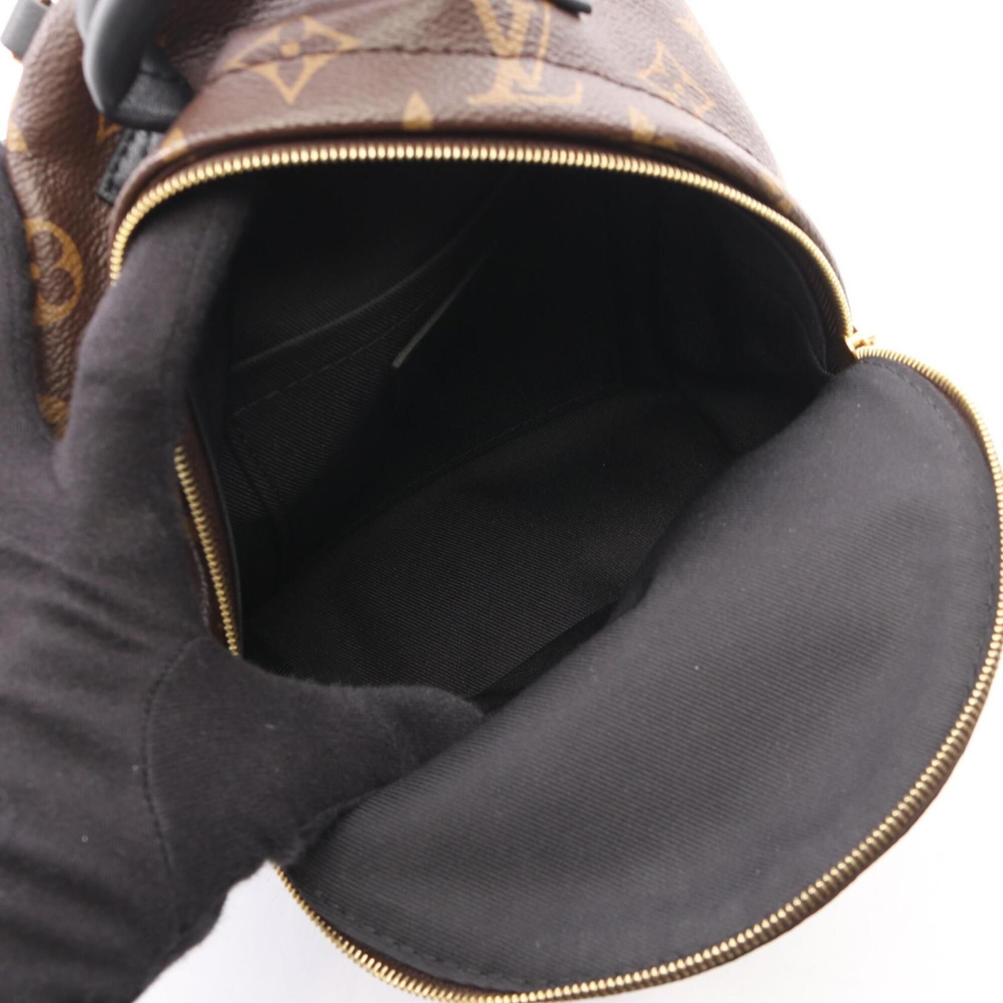 Louis Vuitton Black Brown Monogram Coated Canvas Leather Backpack (Pre-Owned)