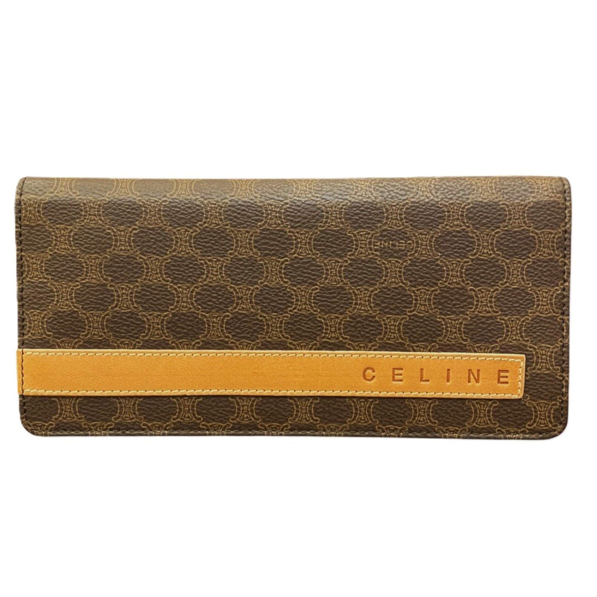 Celine Macadam Brown Pvc Leather Long Wallet (Bi-Fold) (Pre-Owned)