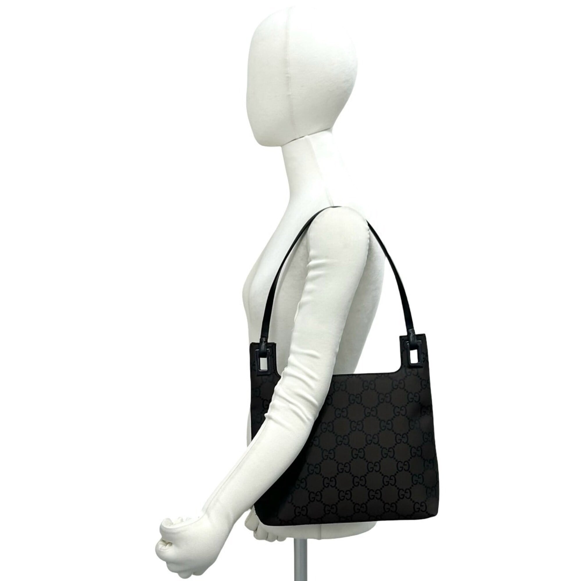 Gucci Brown Canvas Leather Handbag Shoulder Bag Tote Bag (Pre-Owned)
