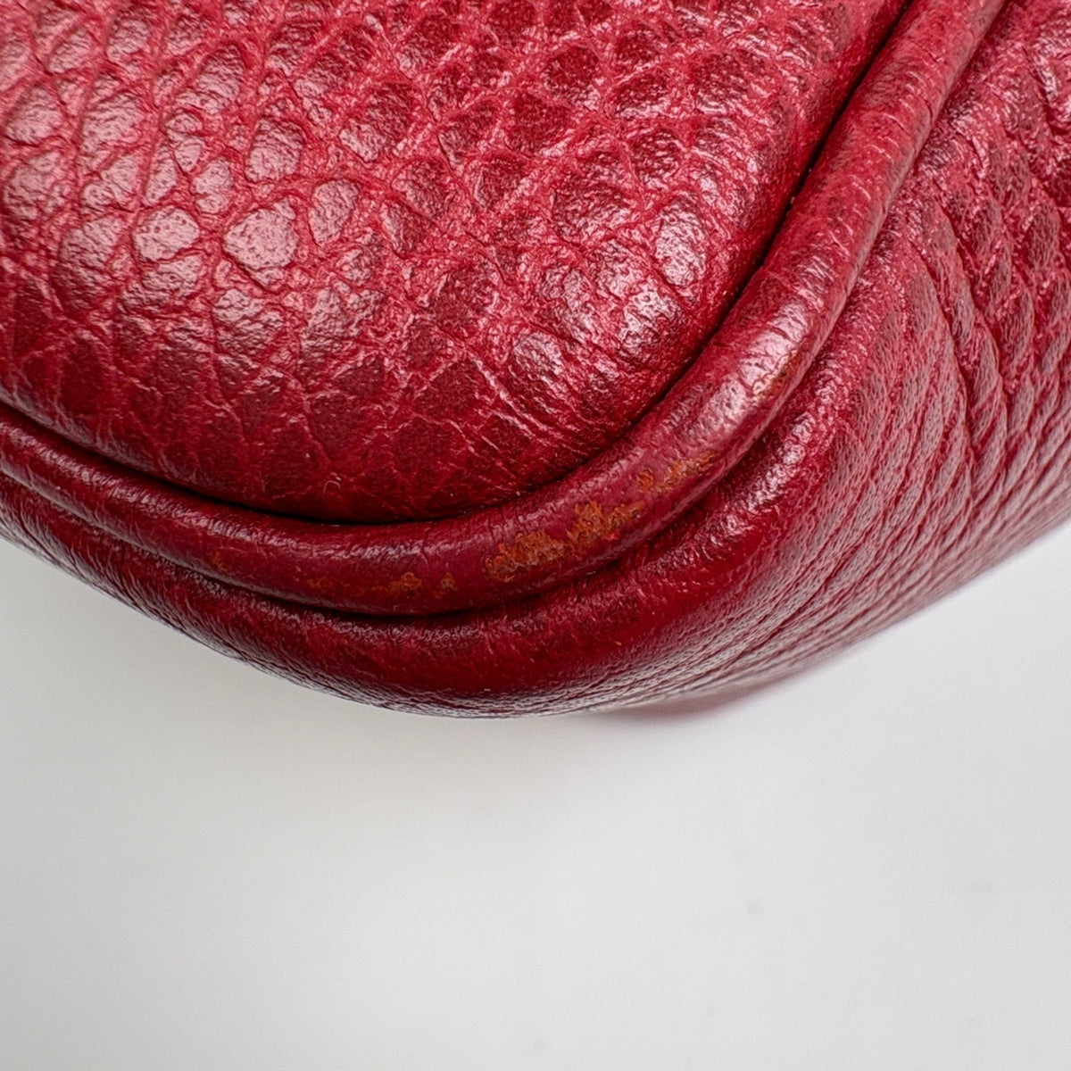 Gucci Beige Red Color Gg Canvas Leather Handbag (Pre-Owned)