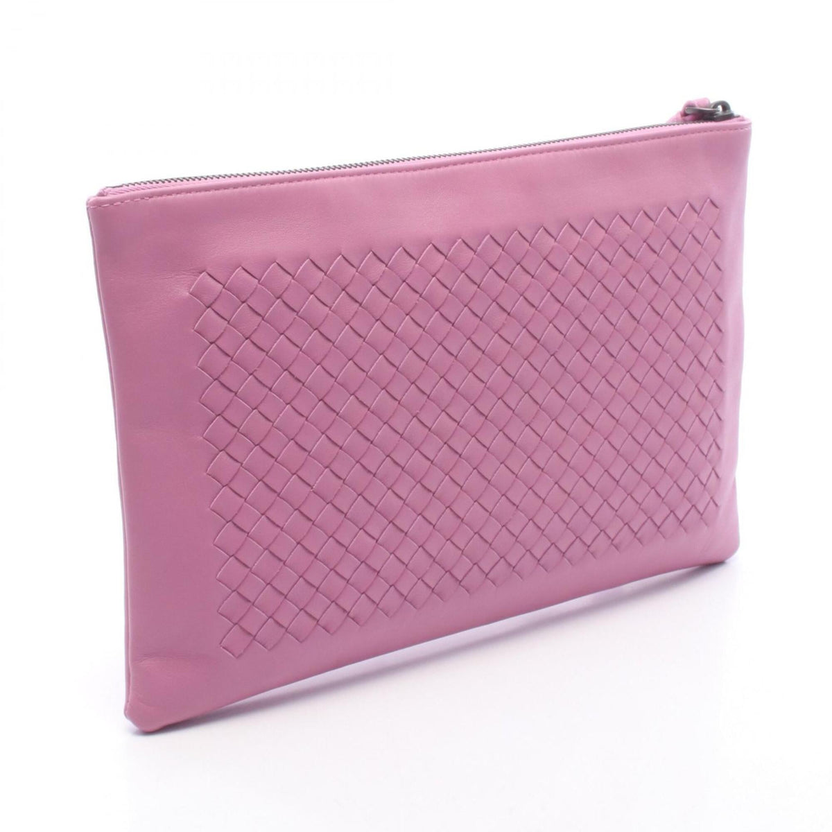 Bottega Veneta Pink Leather Clutch Bag Handbag (Pre-Owned)
