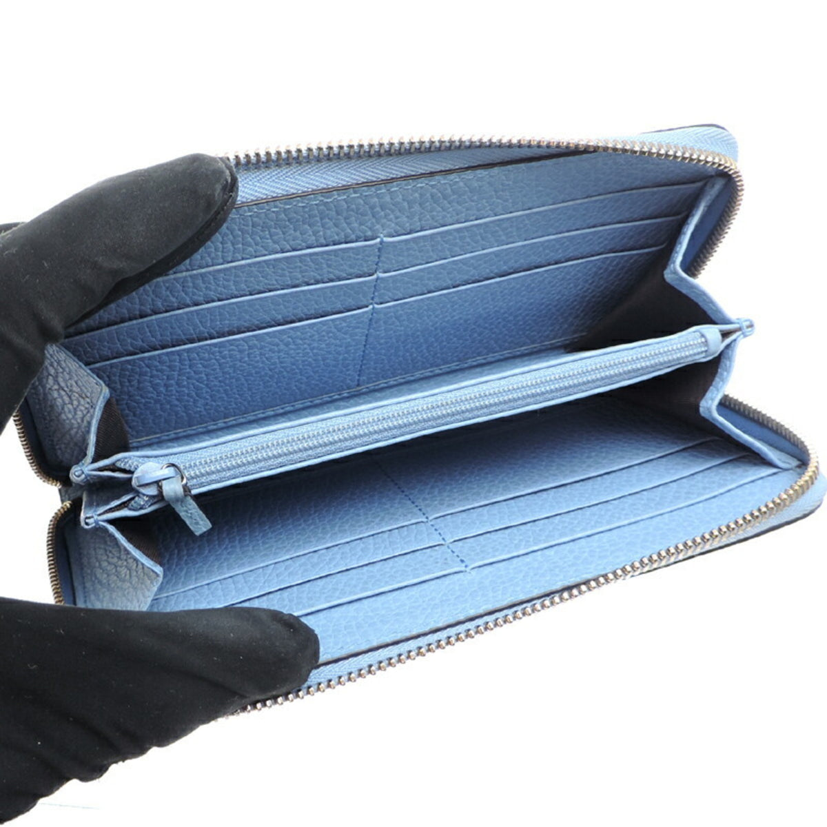 Gucci Sky Blue Leather Long Wallet (Bi-Fold) (Pre-Owned)