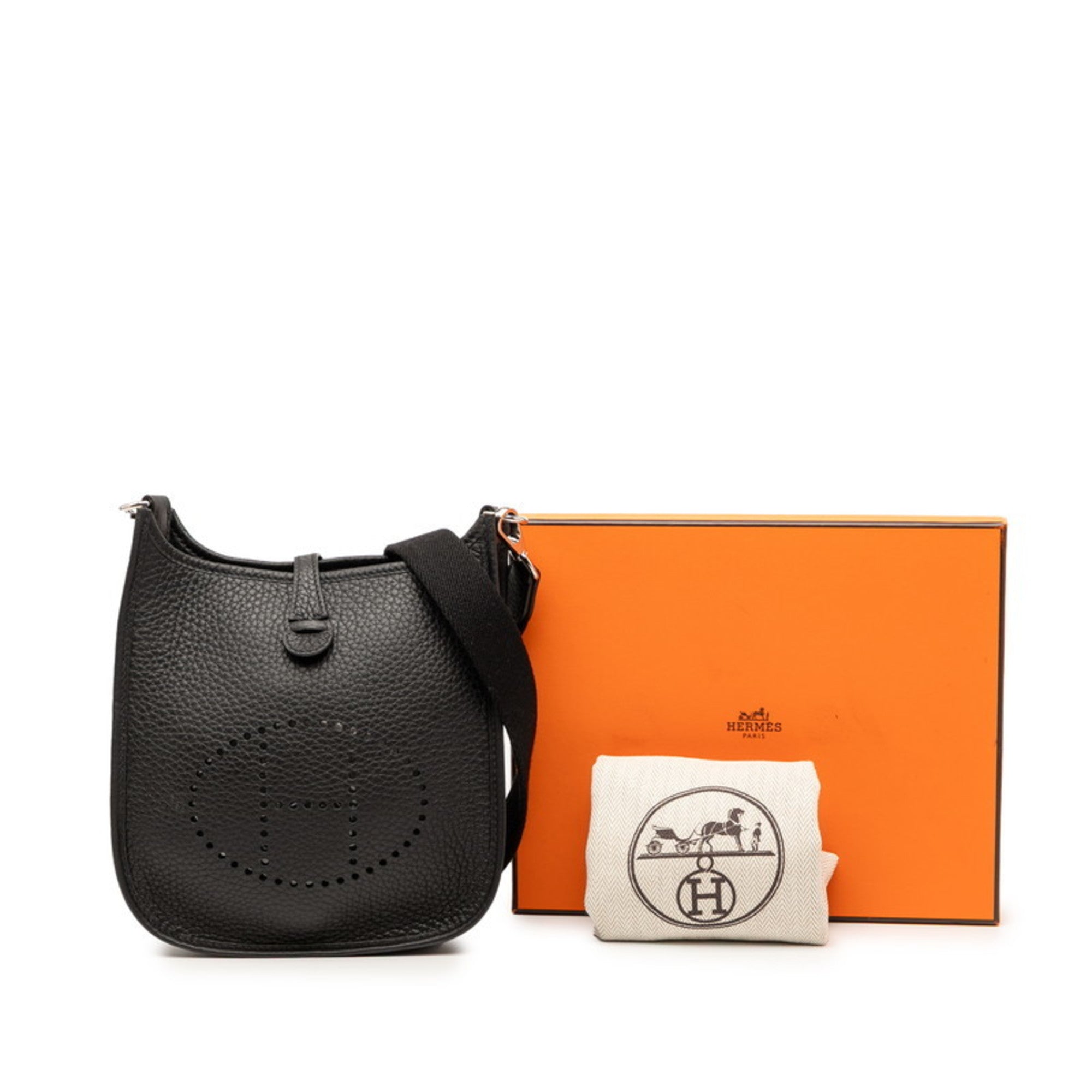 Hermes Black Taurillon Clemence Leather Shoulder Bag (Pre-Owned)