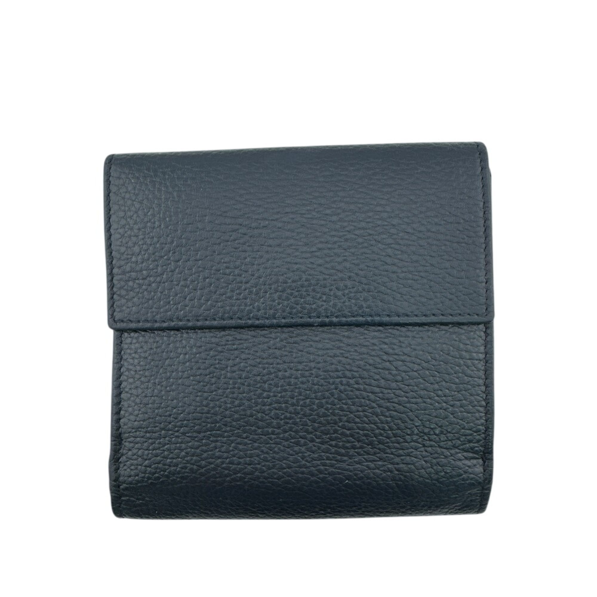 Celine Navy Red Color Leather Wallet (Tri-Fold) (Pre-Owned)