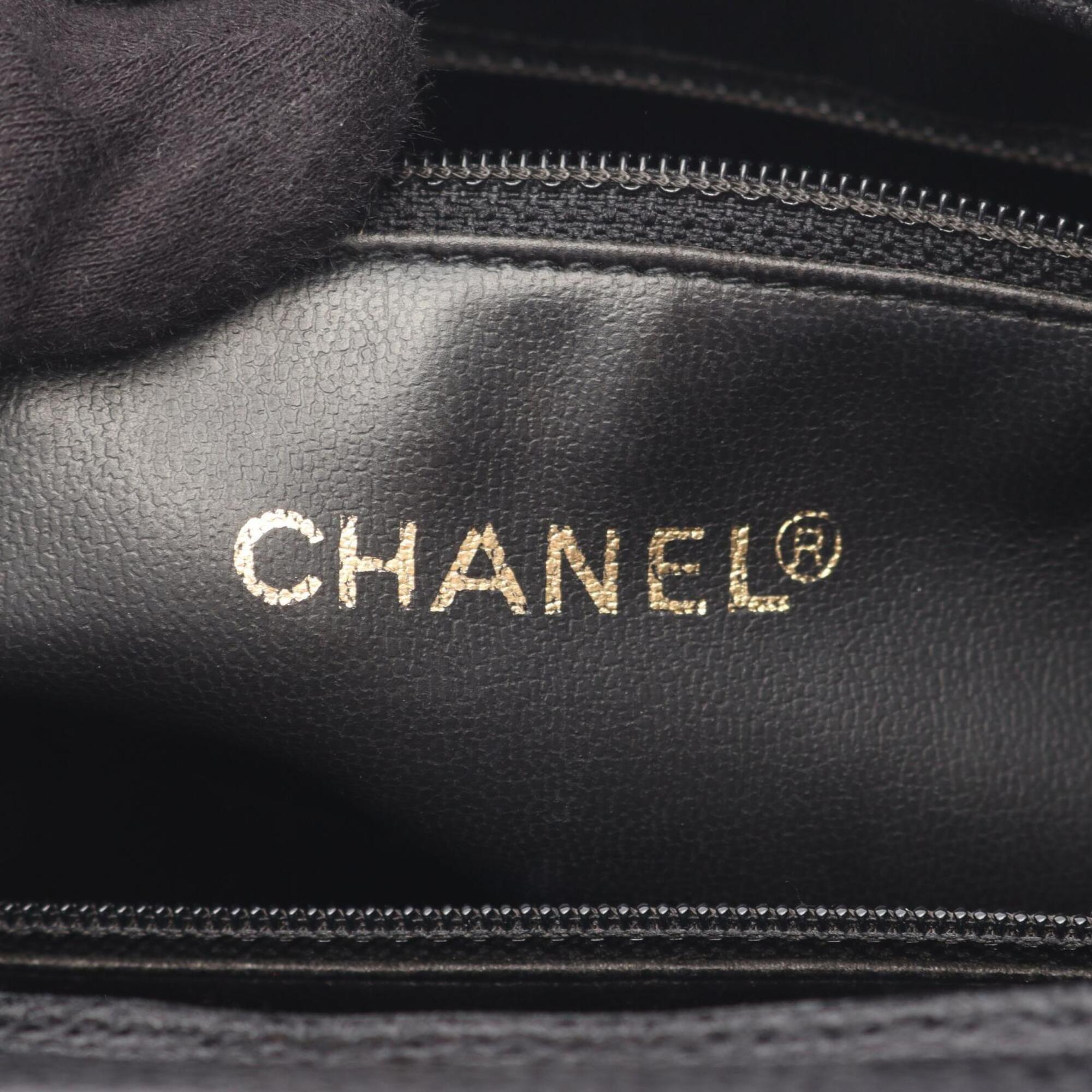 Chanel Black Grained Calfskin Handbag Tote Bag (Pre-Owned)