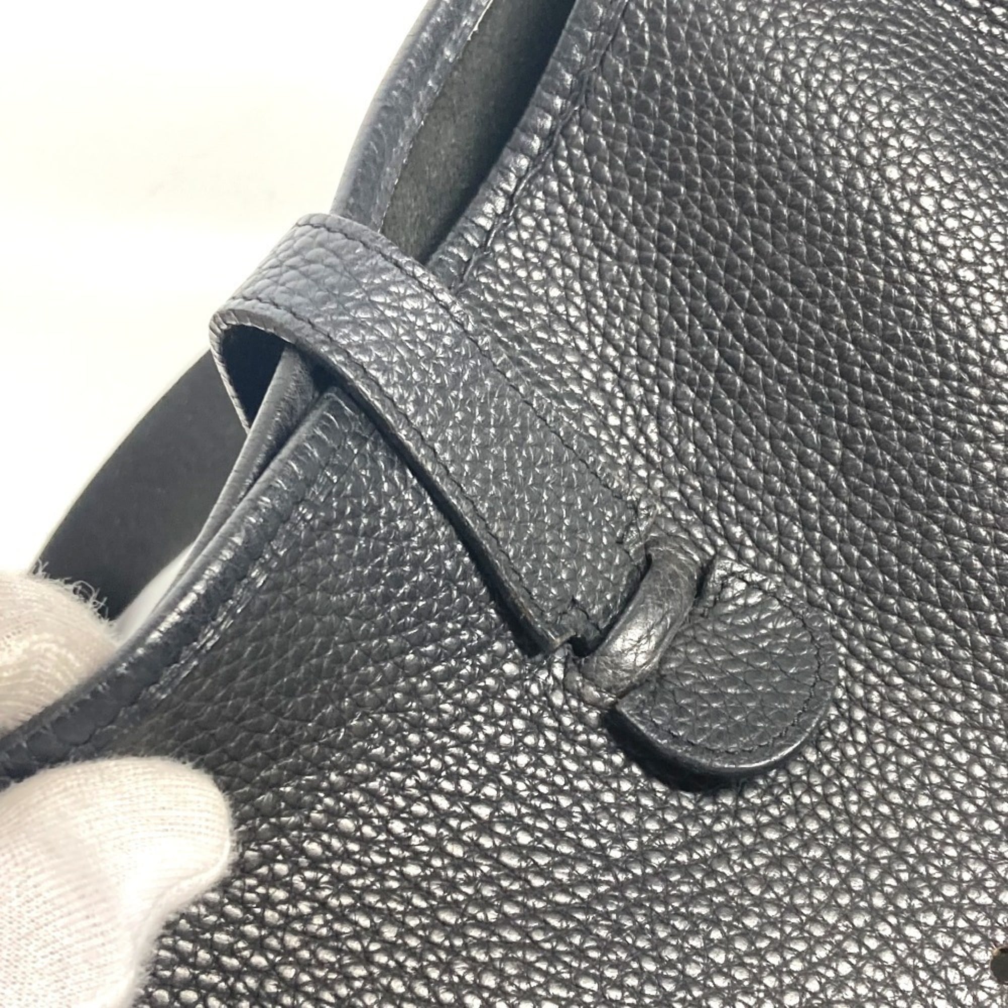 Hermes Black Taurillon Clemence Leather Shoulder Bag (Pre-Owned)