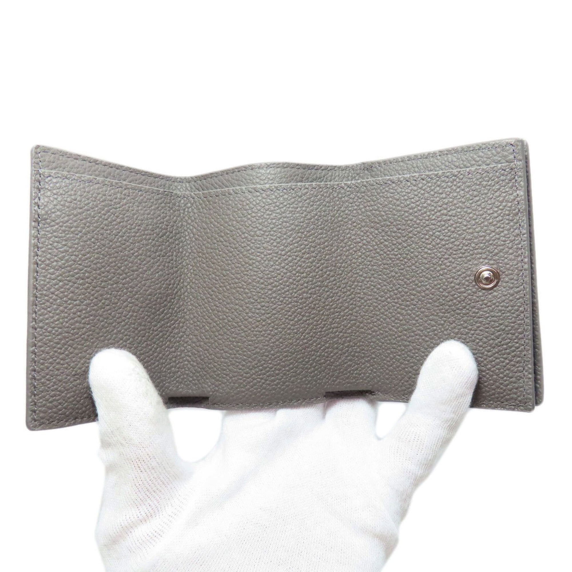 Saint Laurent Gray Leather Wallet (Tri-Fold) (Pre-Owned)