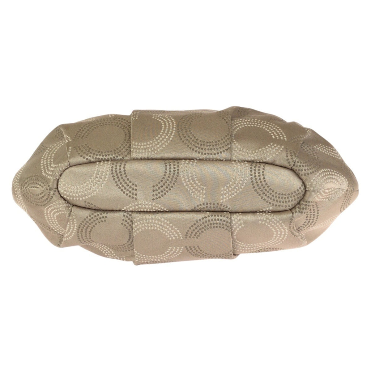 Coach Beige Satin Leather Handbag Shoulder Bag (Pre-Owned)