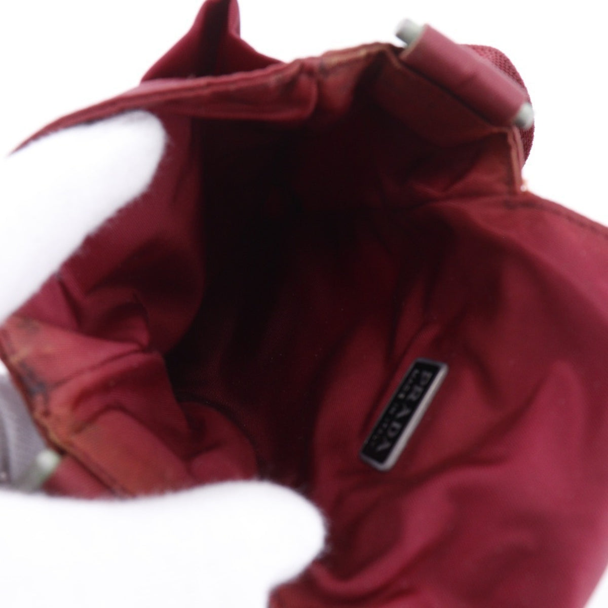 Prada Red Color Nylon Fanny Pack Shoulder Bag (Pre-Owned)