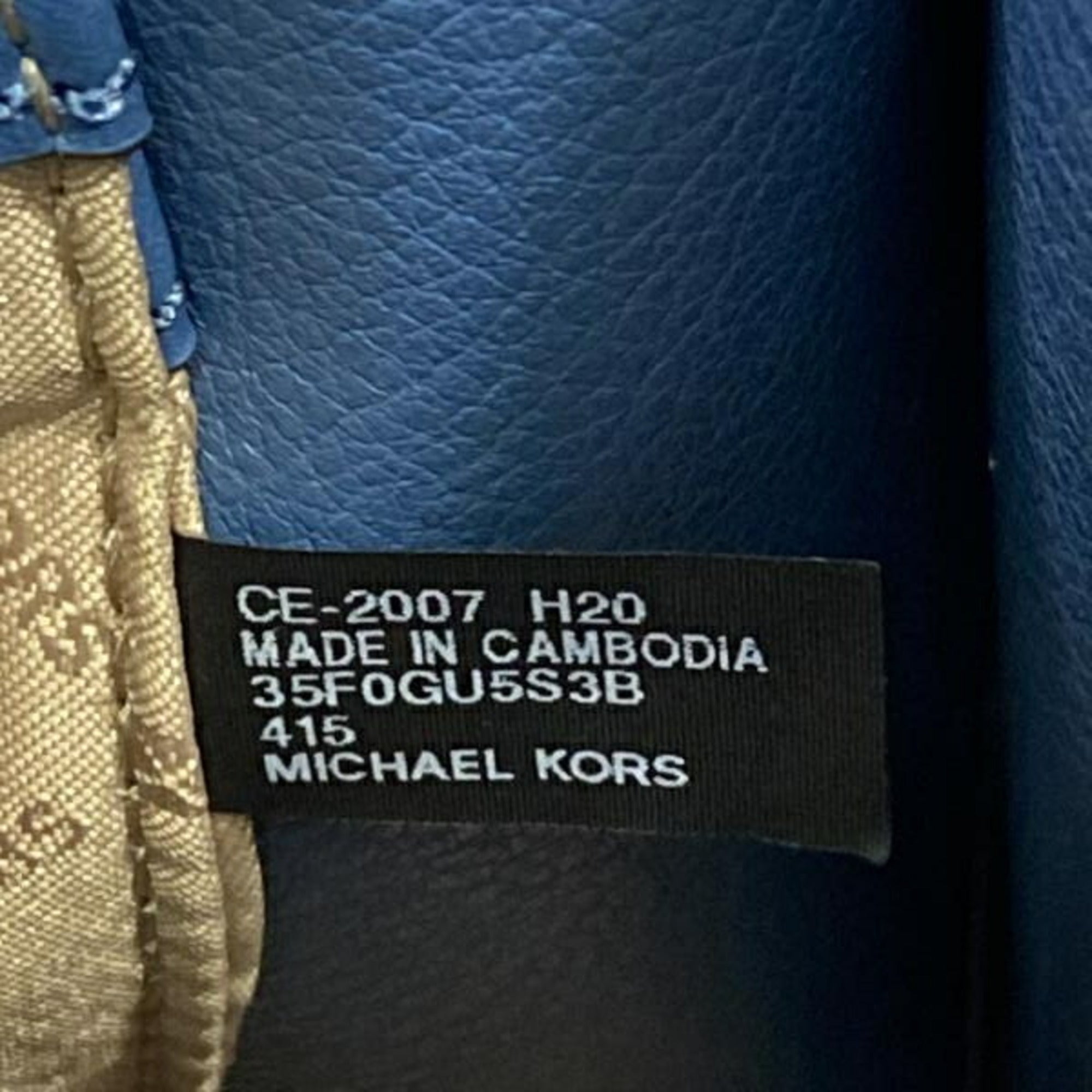 Michael Kors Blue Brown Tote Bag (Pre-Owned)