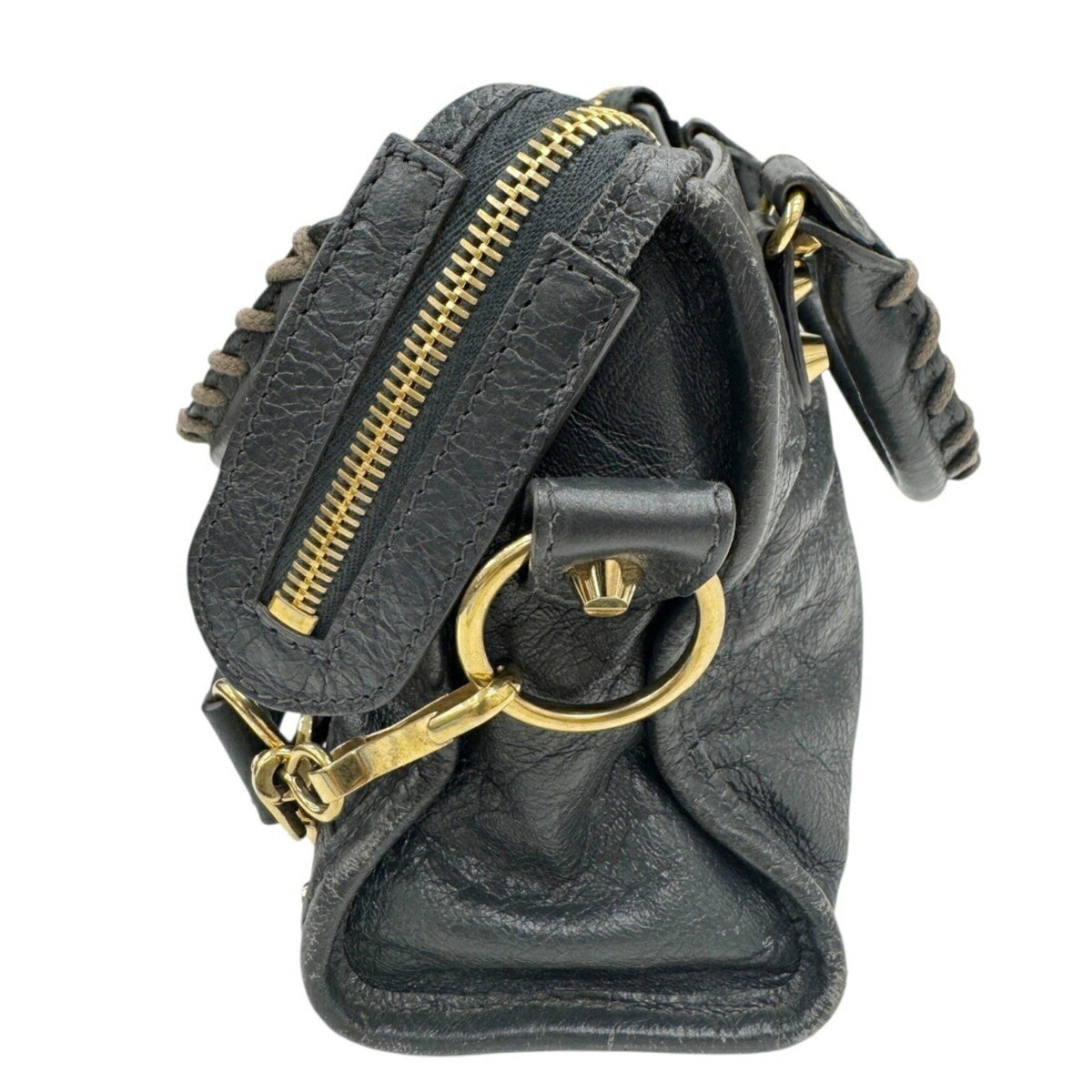 Balenciaga Gray Leather Handbag Shoulder Bag (Pre-Owned)