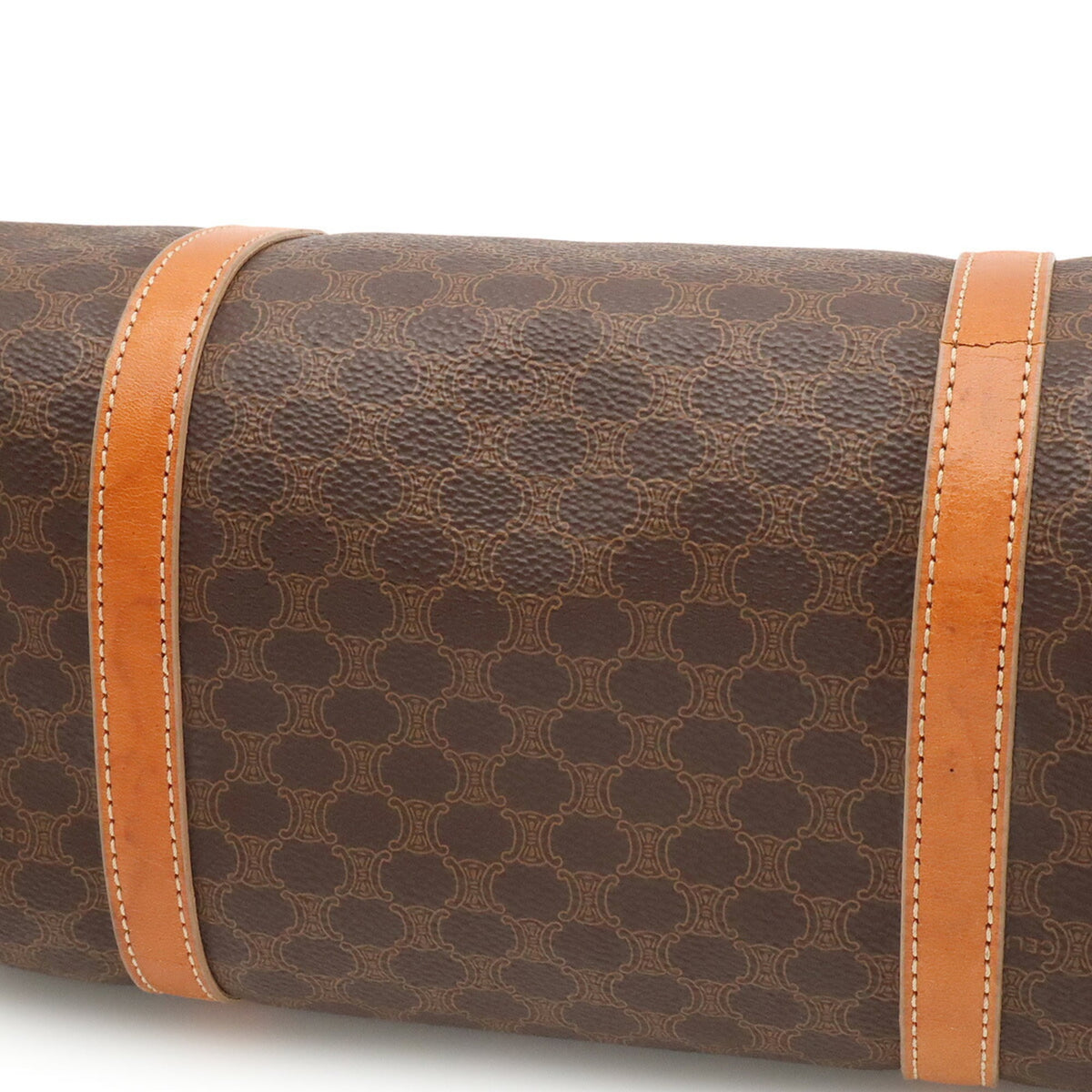 Celine Dark Brown Light Brown Coated Canvas Handbag (Pre-Owned)
