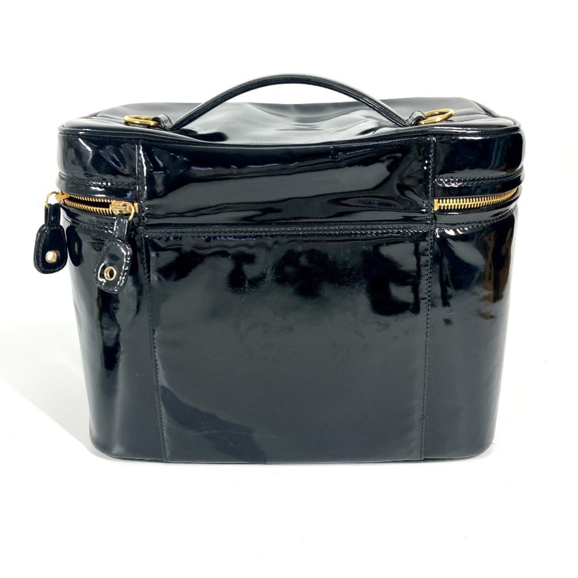 Chanel Black Patent Leather Handbag Shoulder Bag Vanity Bag (Pre-Owned)