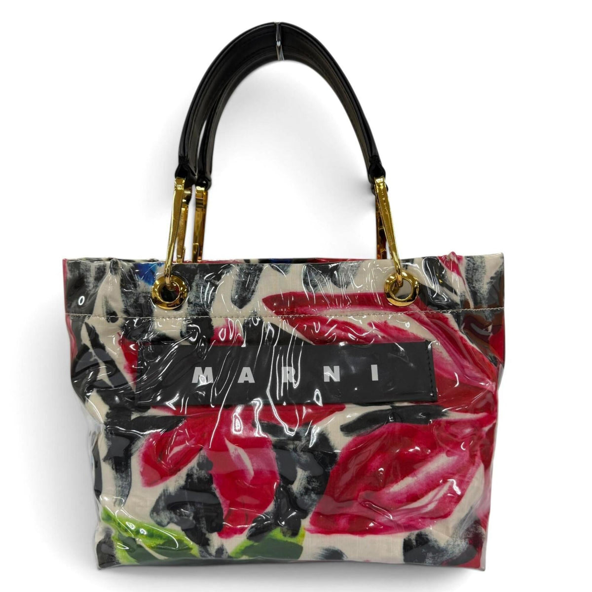 Marni Multi-Color Polyester Leather Brass Cotton Handbag (Pre-Owned)
