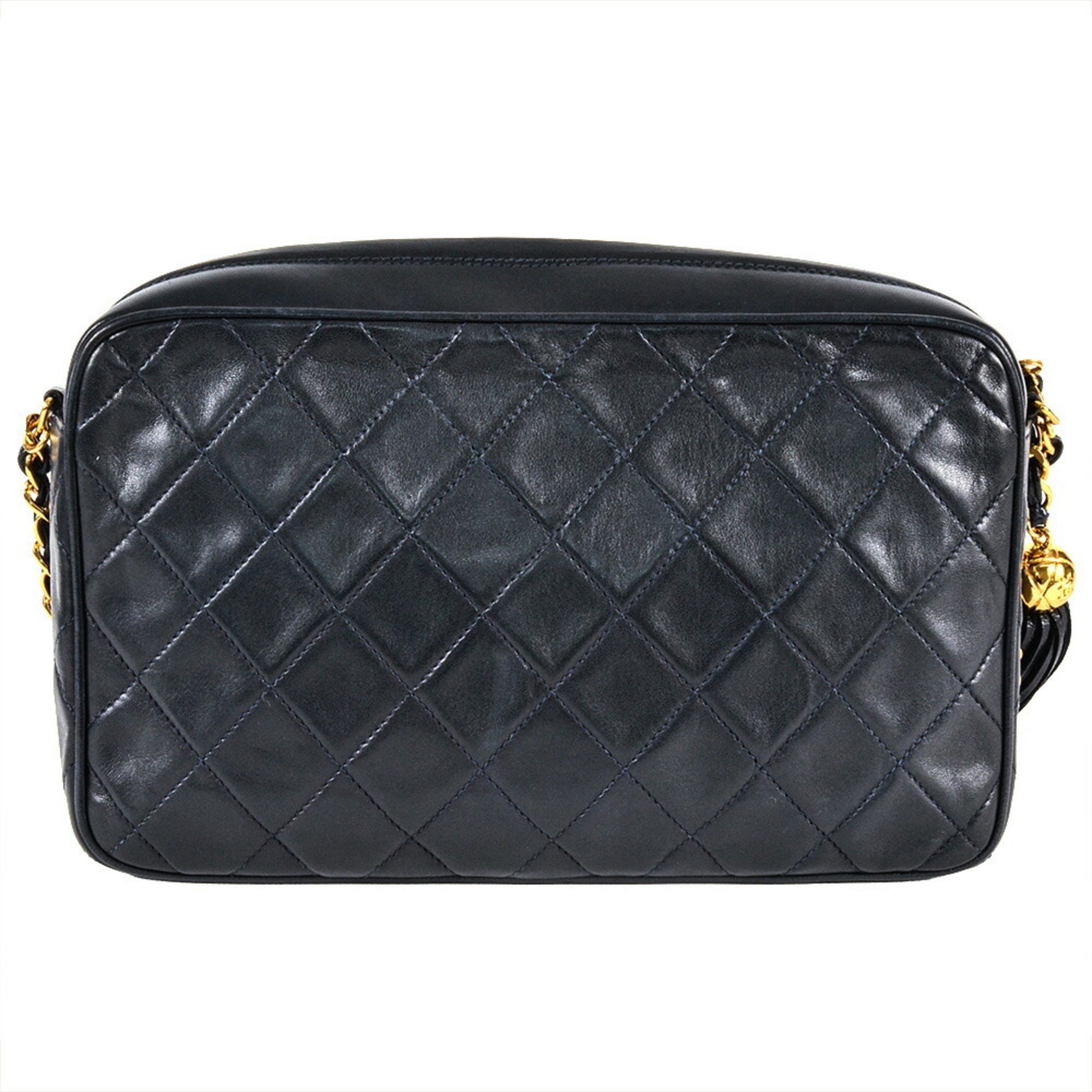 Chanel Matelasse Black Leather Shoulder Bag (Pre-Owned)