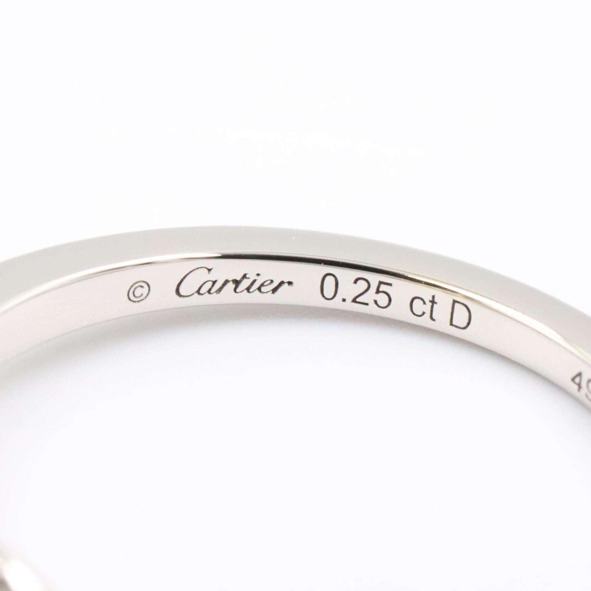 Cartier Silver Clear Platinum 950 Band Ring (Pre-Owned)