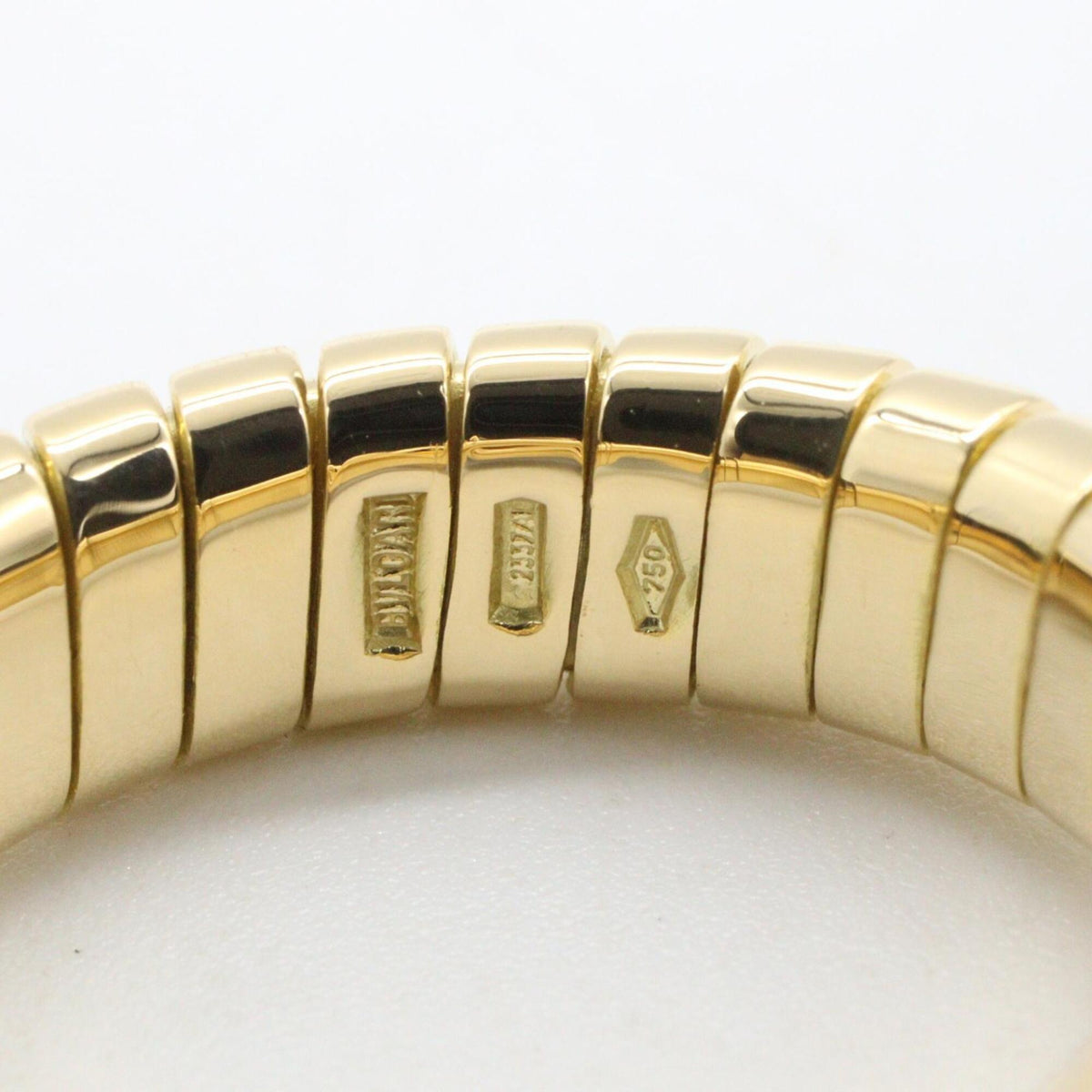 Bvlgari Tubogas Gold Green Yellow Gold (18K) Band Ring (Pre-Owned)