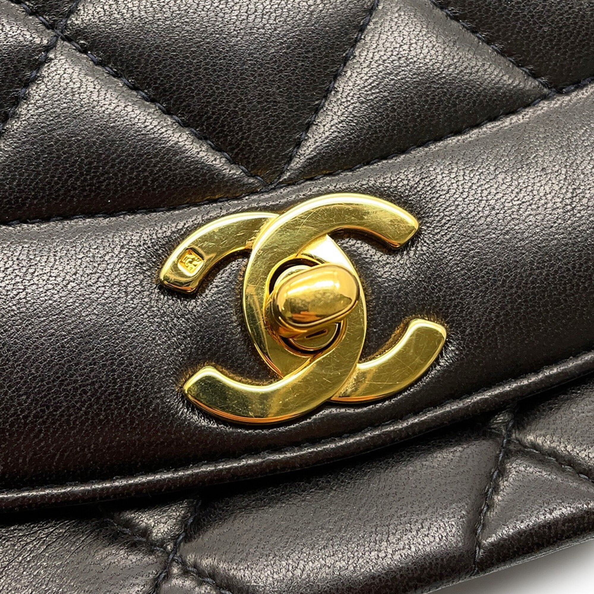 Chanel Matelasse Dark Brown Leather Handbag Shoulder Bag (Pre-Owned)