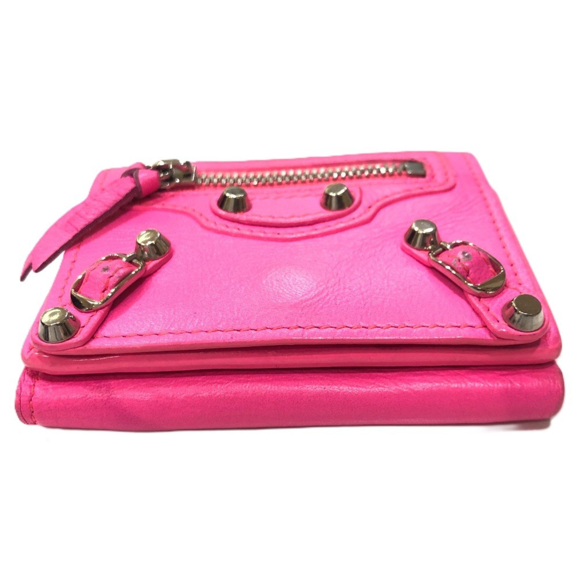 Balenciaga Pink Leather Wallet (Tri-Fold) (Pre-Owned)