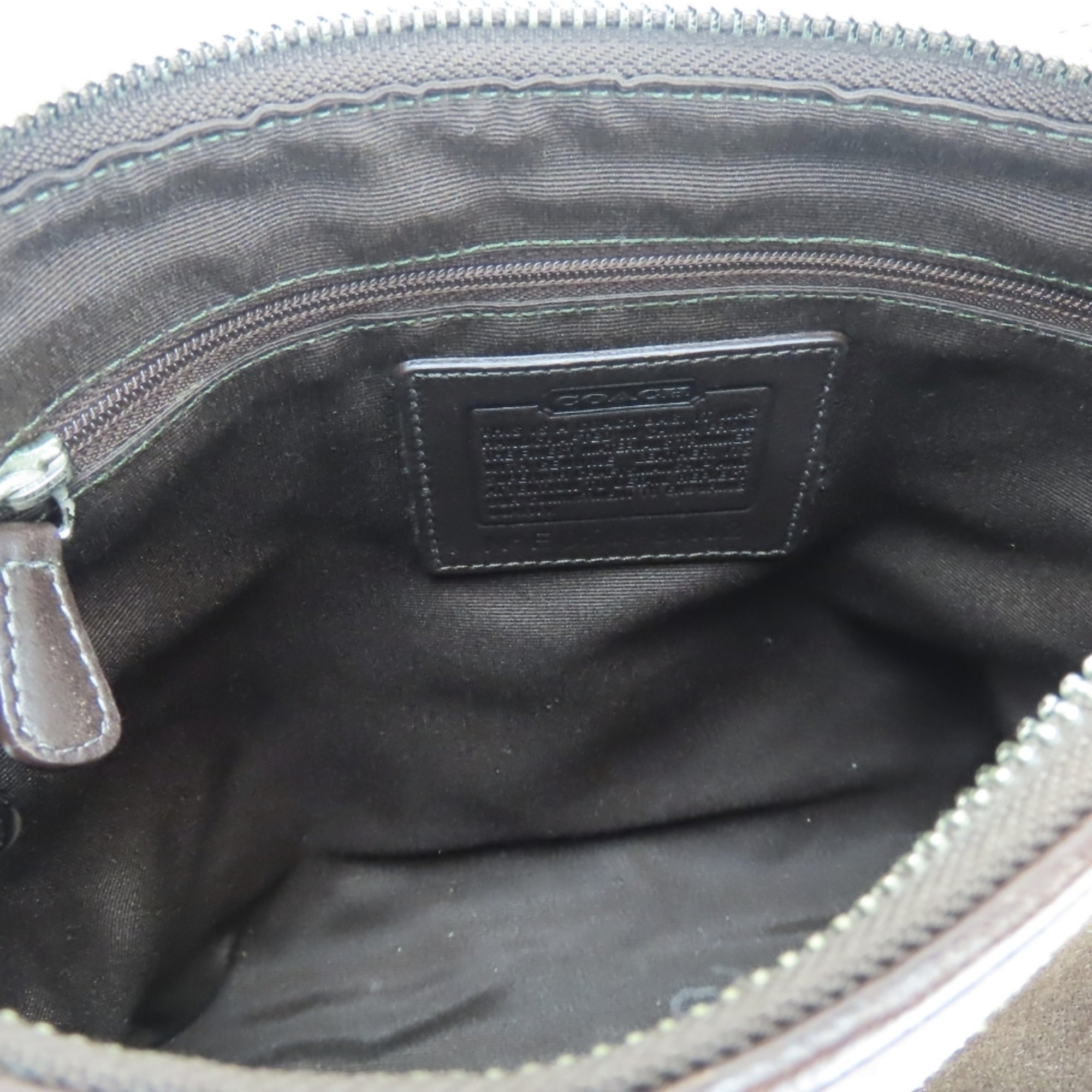 Coach Signature Brown Canvas Suede Leather Shoulder Bag (Pre-Owned)